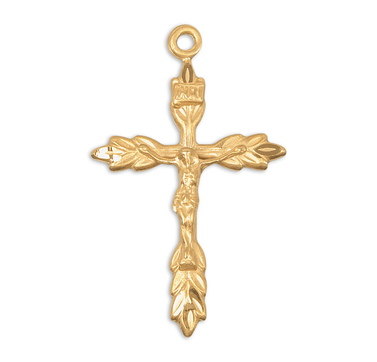 Gold Plated Wheat Crucifix Necklace - Image 2