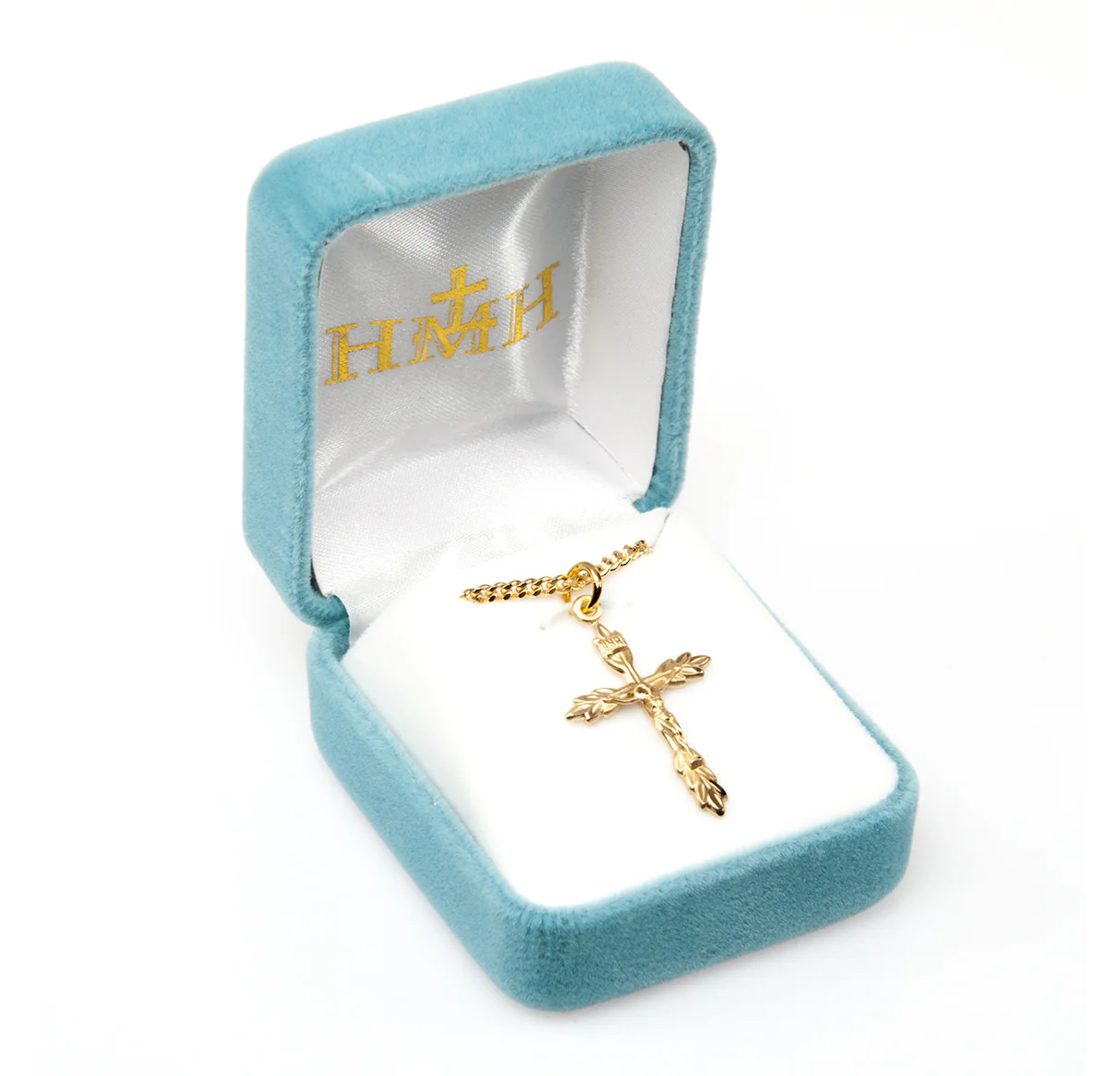 Gold Plated Wheat Crucifix Necklace - Image 3