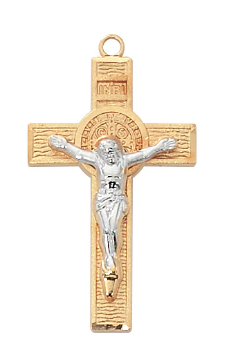 Gold & Sterling Crucifix Necklace