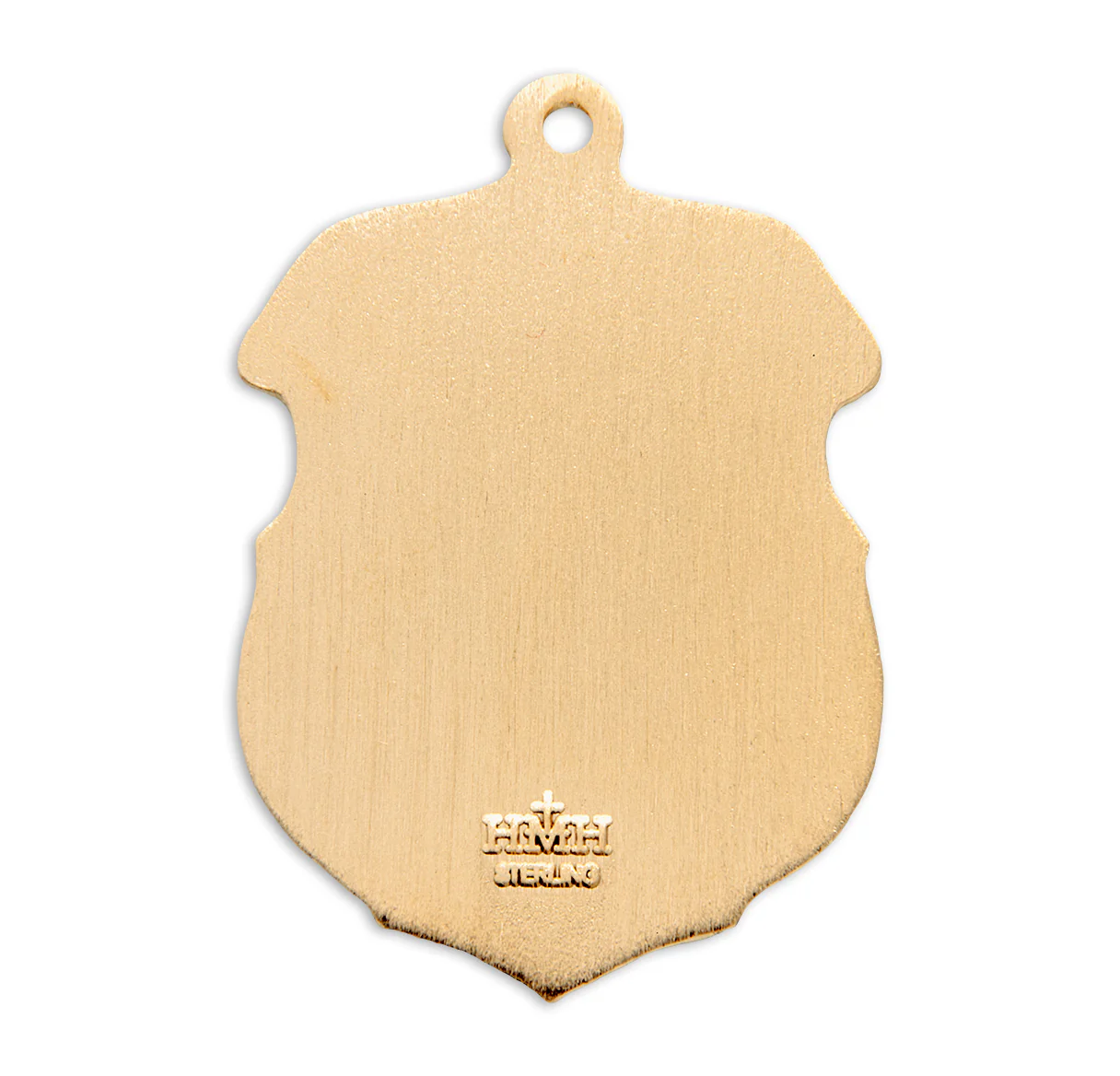 Gold/Sterling Laser Cut Shield St. Michael Medal Necklace - Image 2