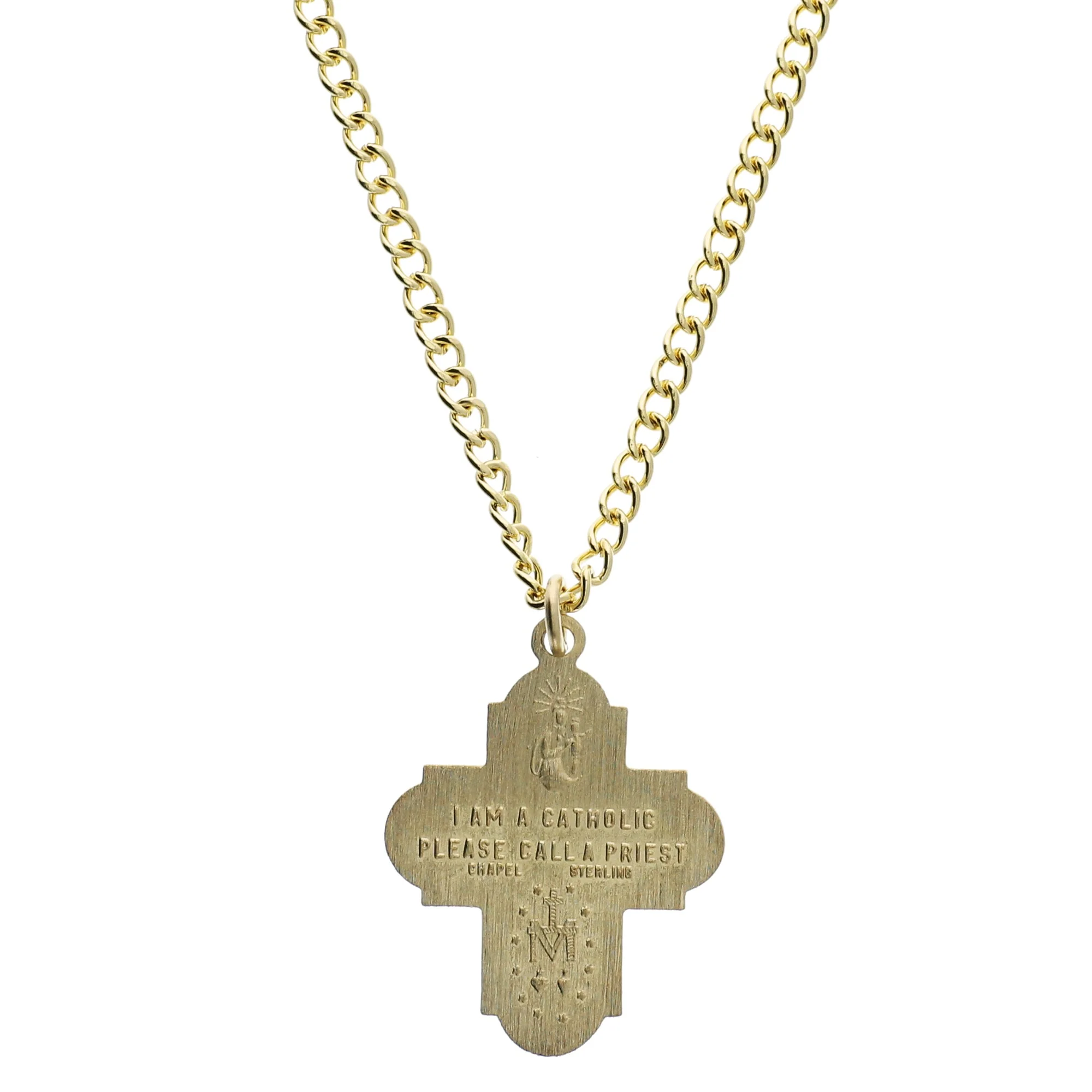 Gold/Sterling Silver Four-Way Medal with 24 inch chain - Image 2