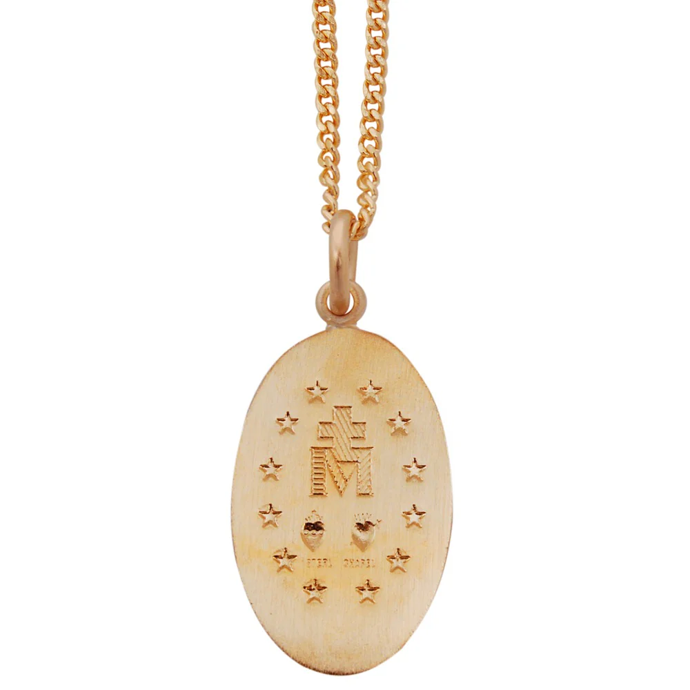 Gold/Sterling Silver Miraculous Medal with 24 inch chain - Image 4