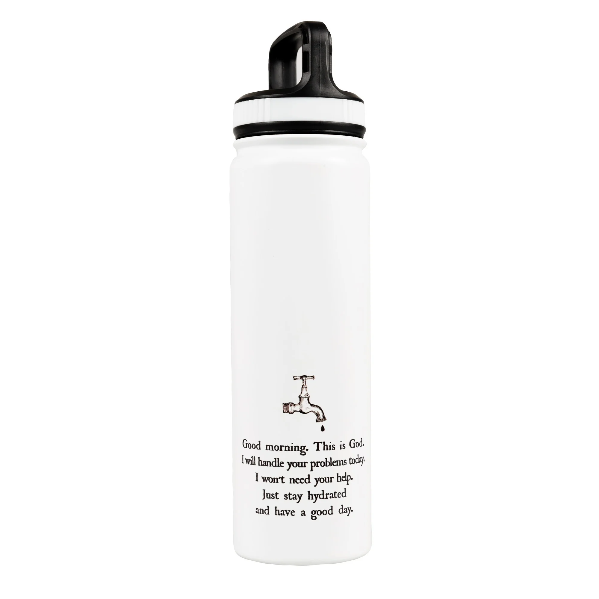 Good Morning From God White Vacuum Water Bottle