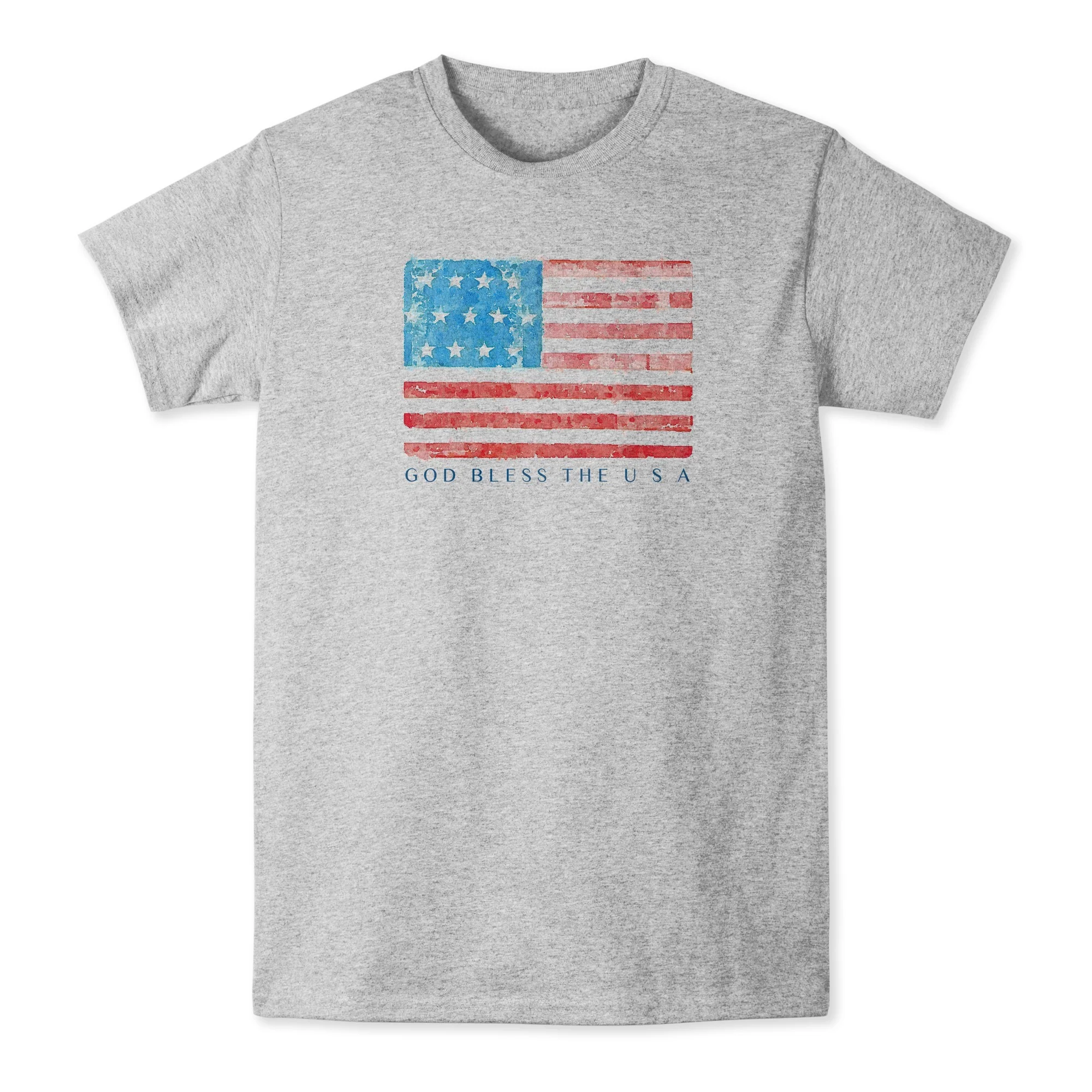 Grey God Bless the USA T-Shirt