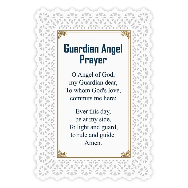 Guardian Angel Lace Holy Card - Image 2