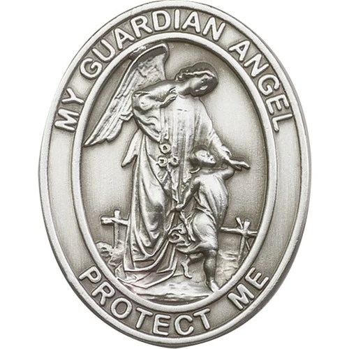 Guardian Angel Visor Clip, Bliss, Antique Silver