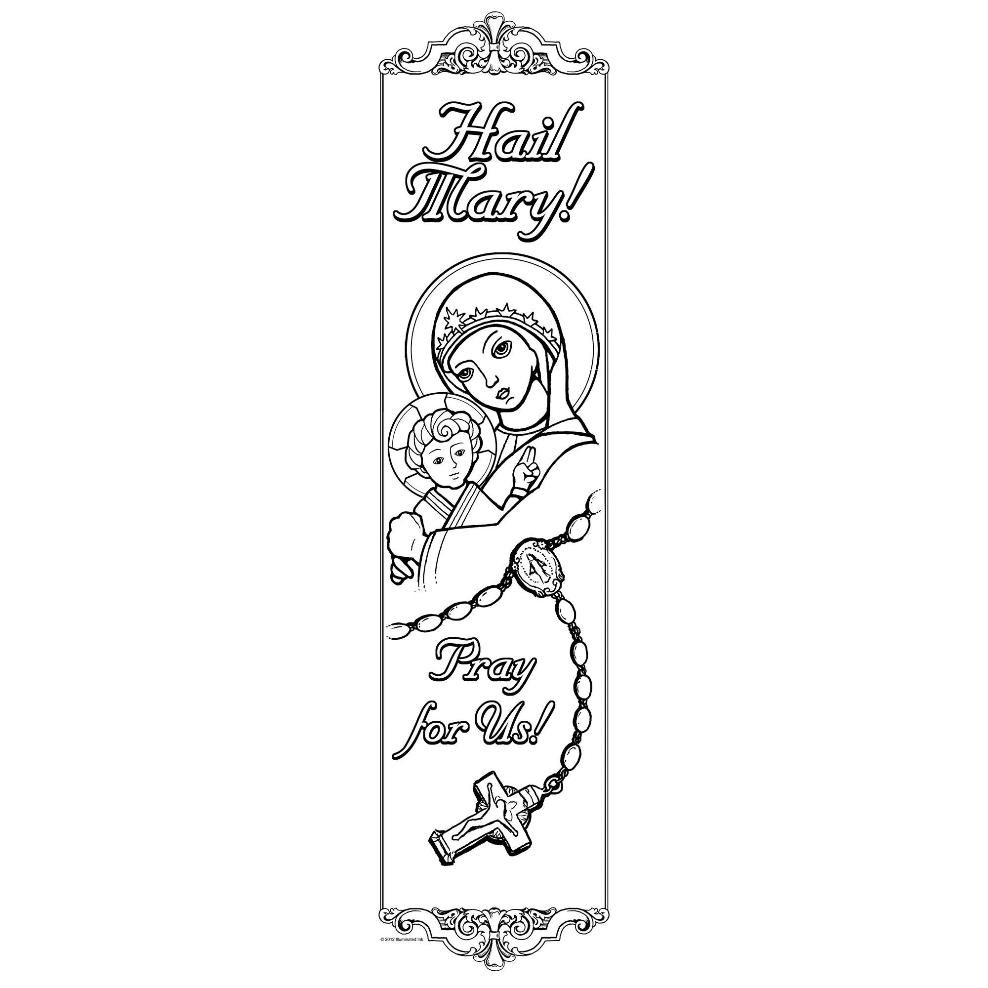 Hail Mary Catholic Coloring Poster - 6' x 2'
