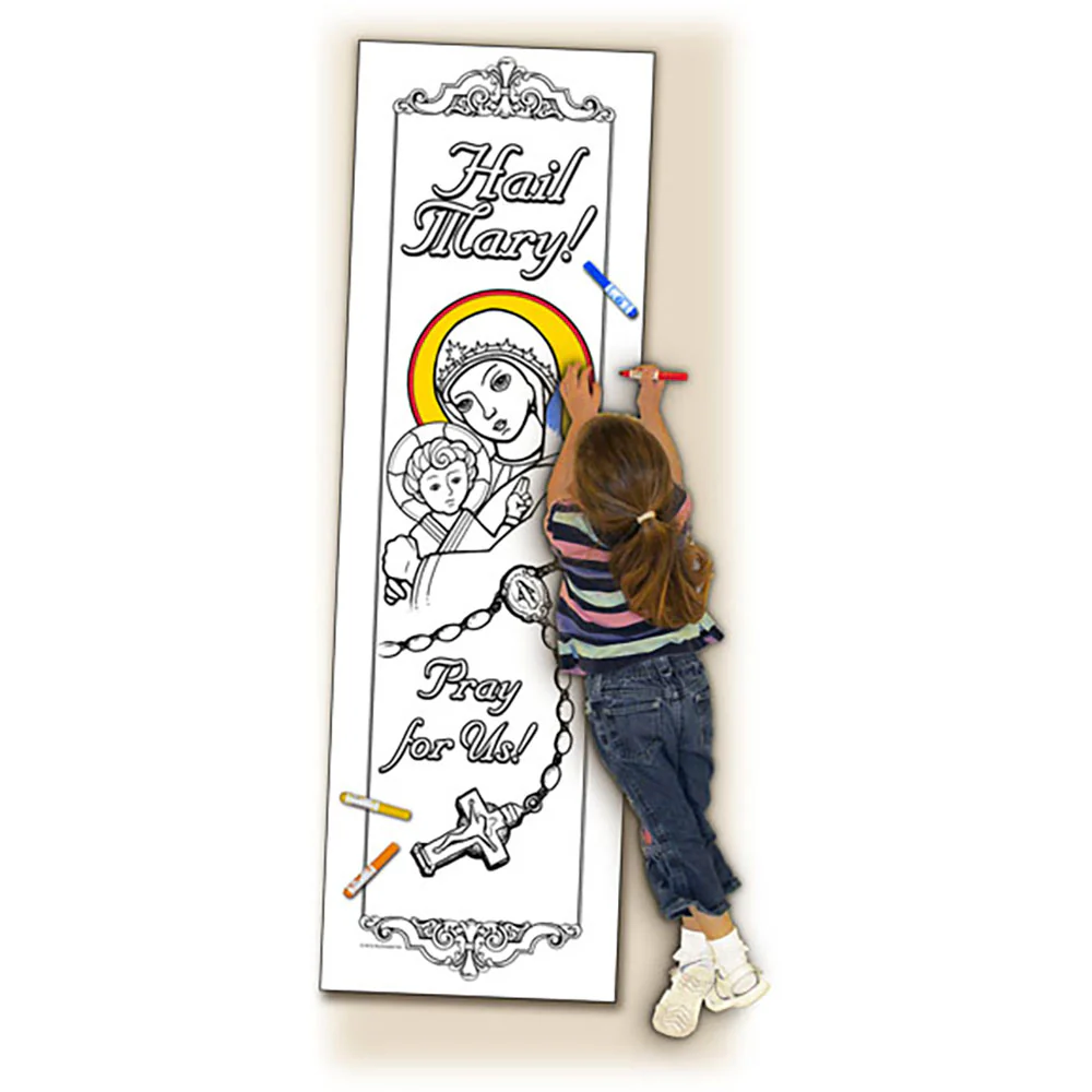 Hail Mary Catholic Coloring Poster - 6' x 2' - Image 2
