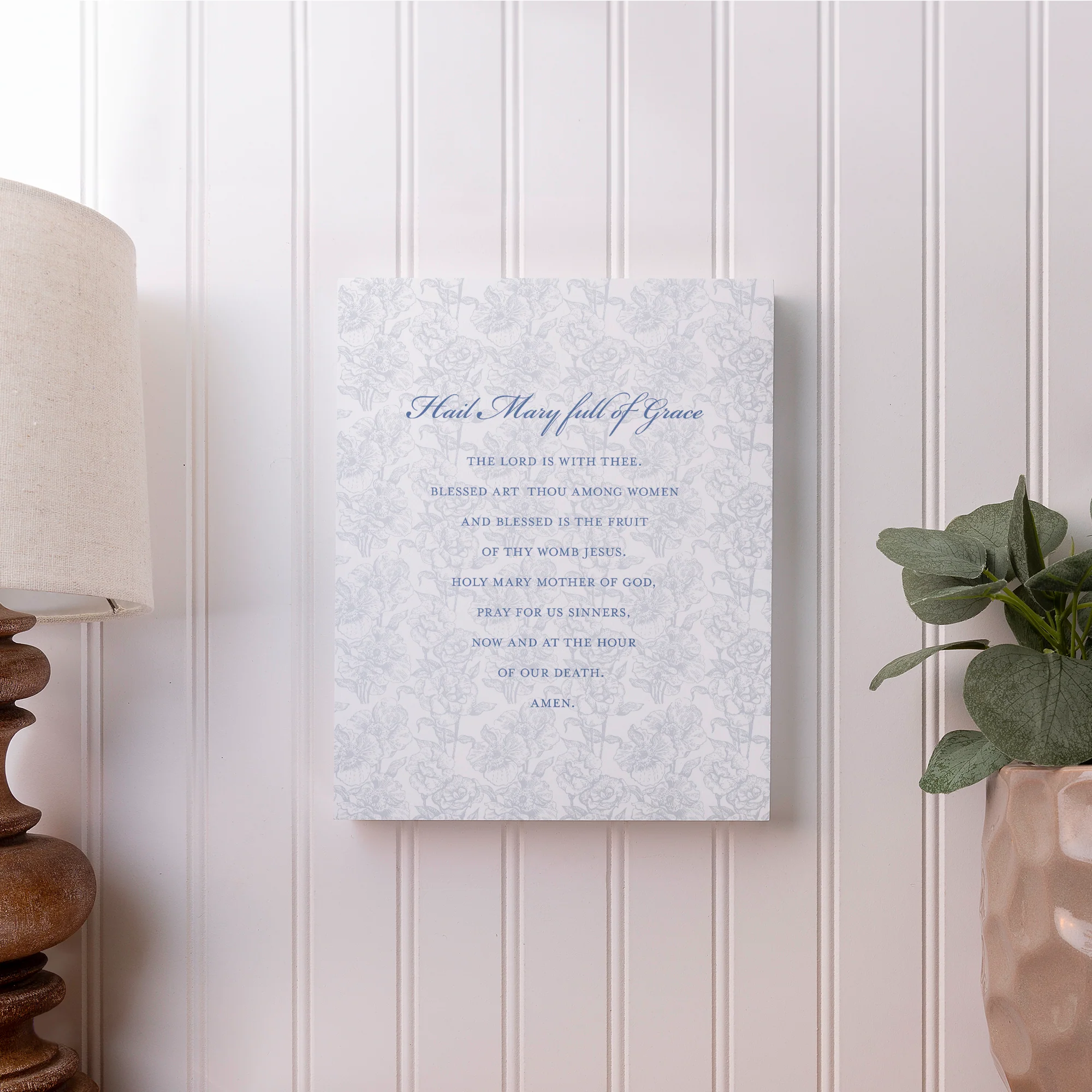 Hail Mary Toile Art Plaque - 10" - Image 2