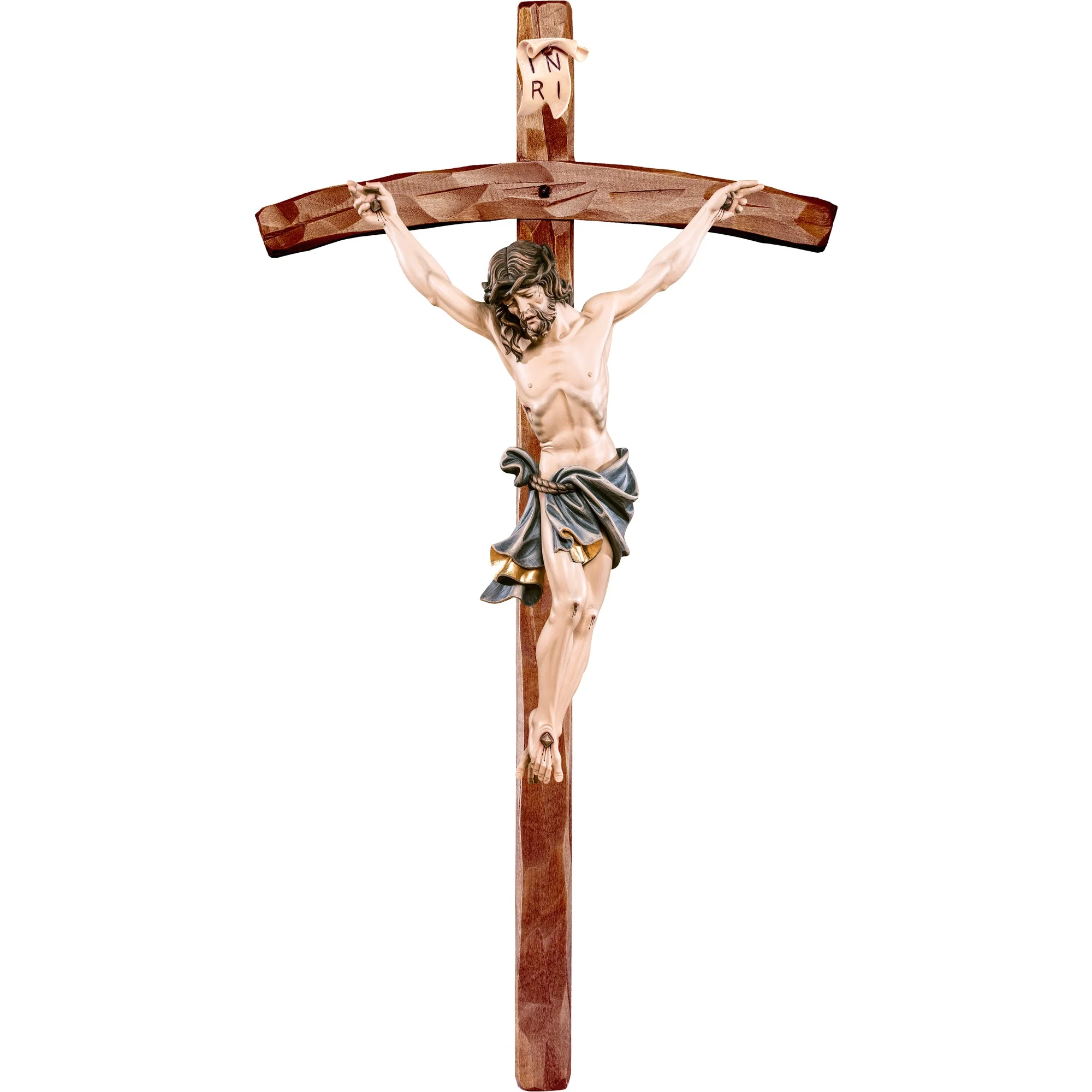 Hand Made Italian Curved Crucifix - 15.5"