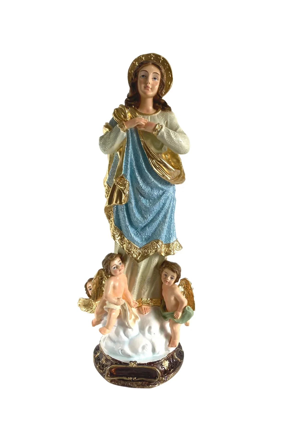 Hand Painted Porcelain Immaculate Conception Statue - 16"