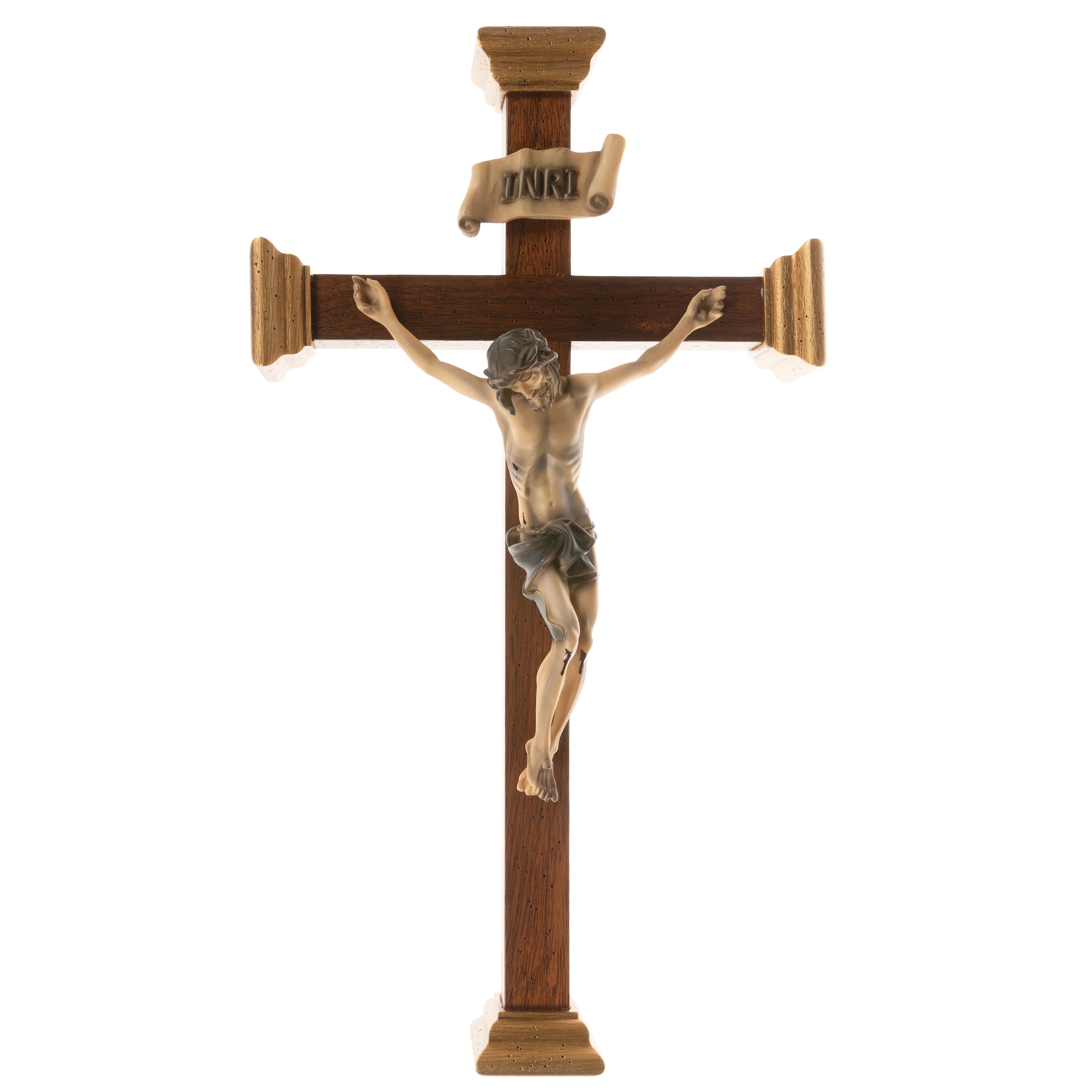 Handmade Italian Mahogany Crucifix - 27"
