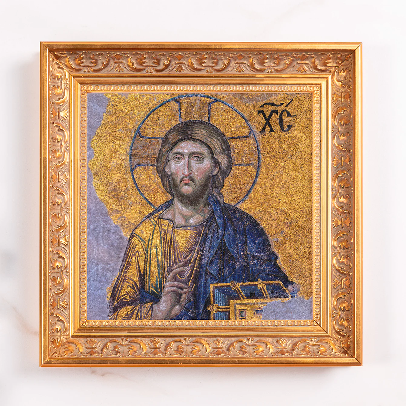 Head of Christ Mosaic Framed Canvas - Sacred Mini Collection - Image 2