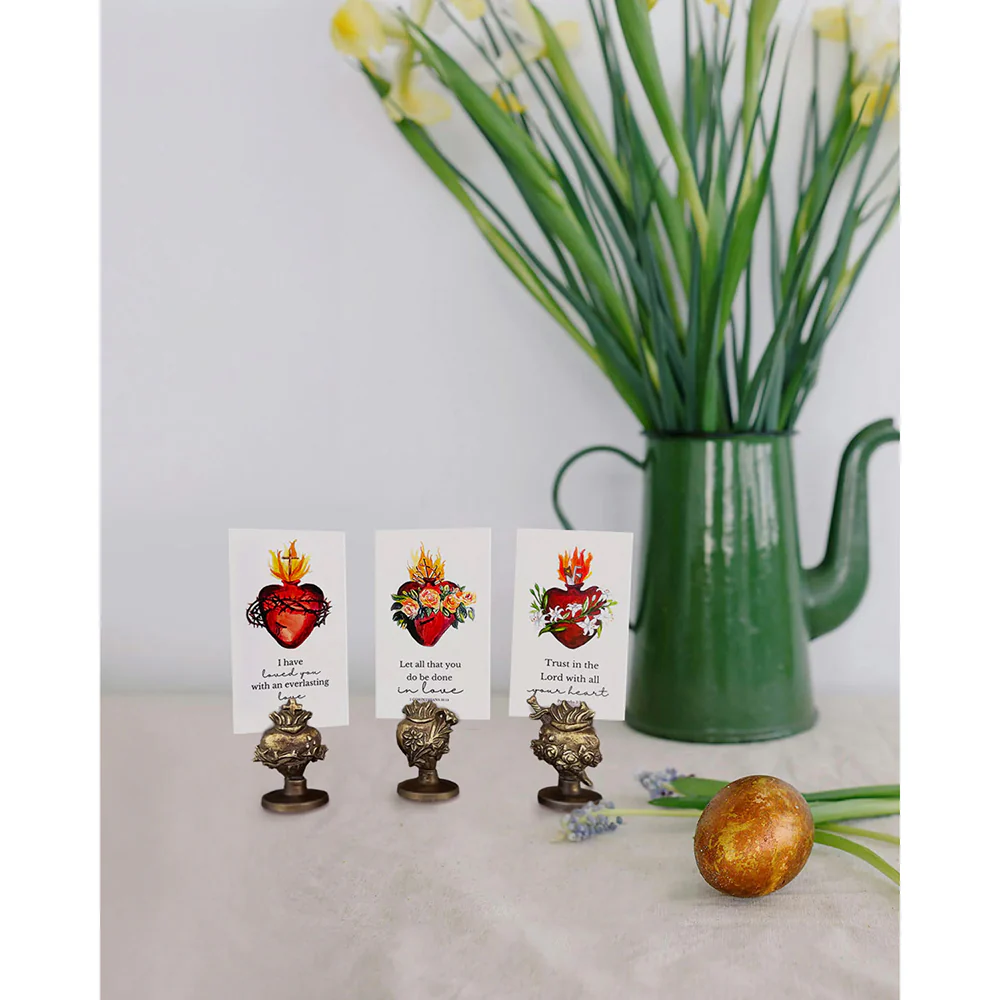 Hearts of the Holy Family Set of 3 Prayer Card or Photo Holders