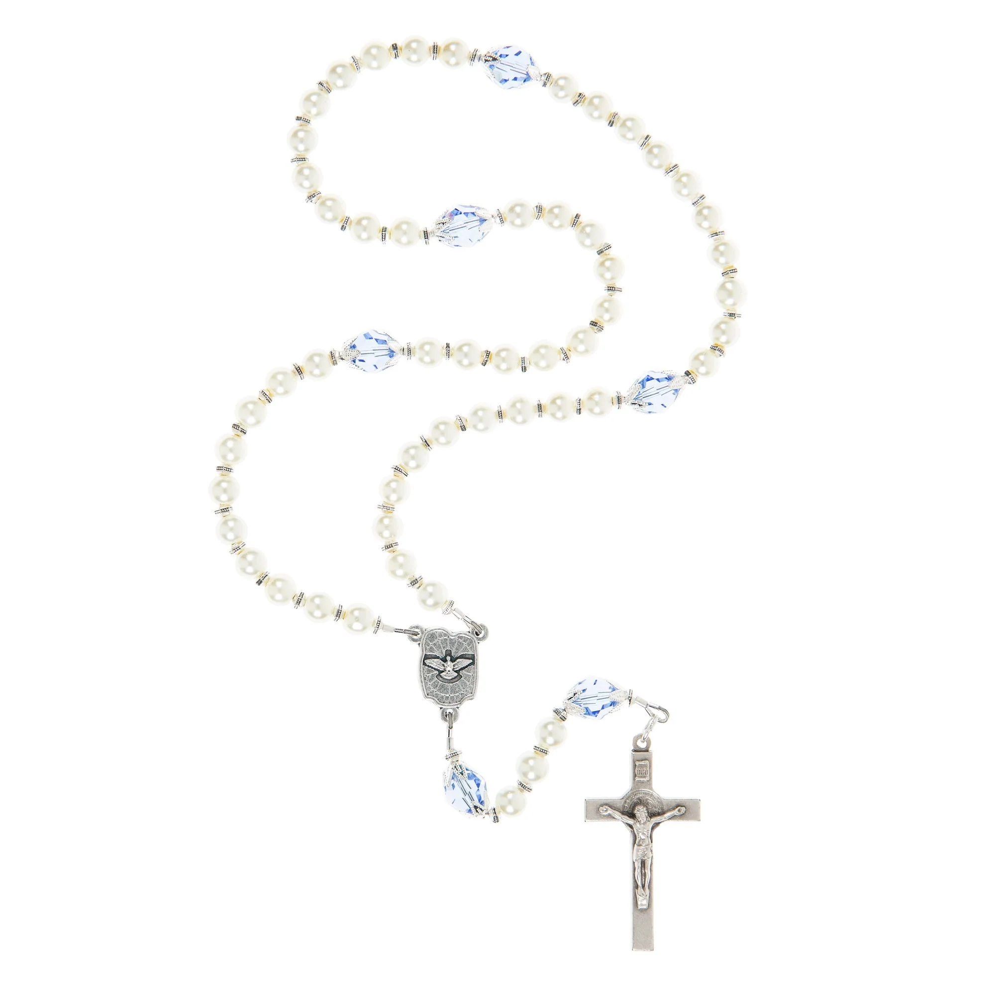 Holy Family Blue Baptism Rosary - Image 3