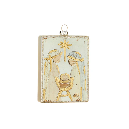 Holy Family Rustic & Gold Ornament - Image 2