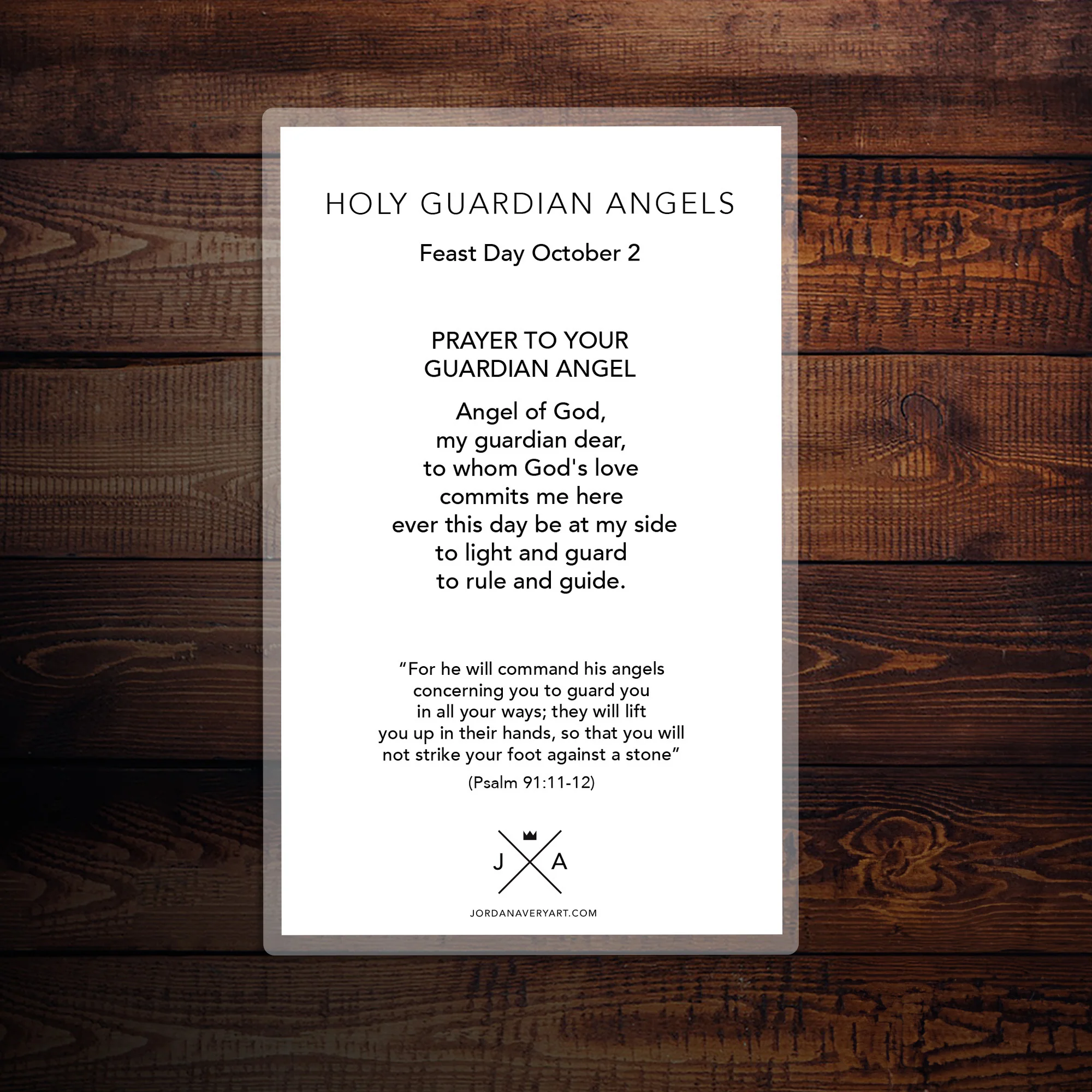 Holy Guardian Angels Large Prayer Card - Image 3