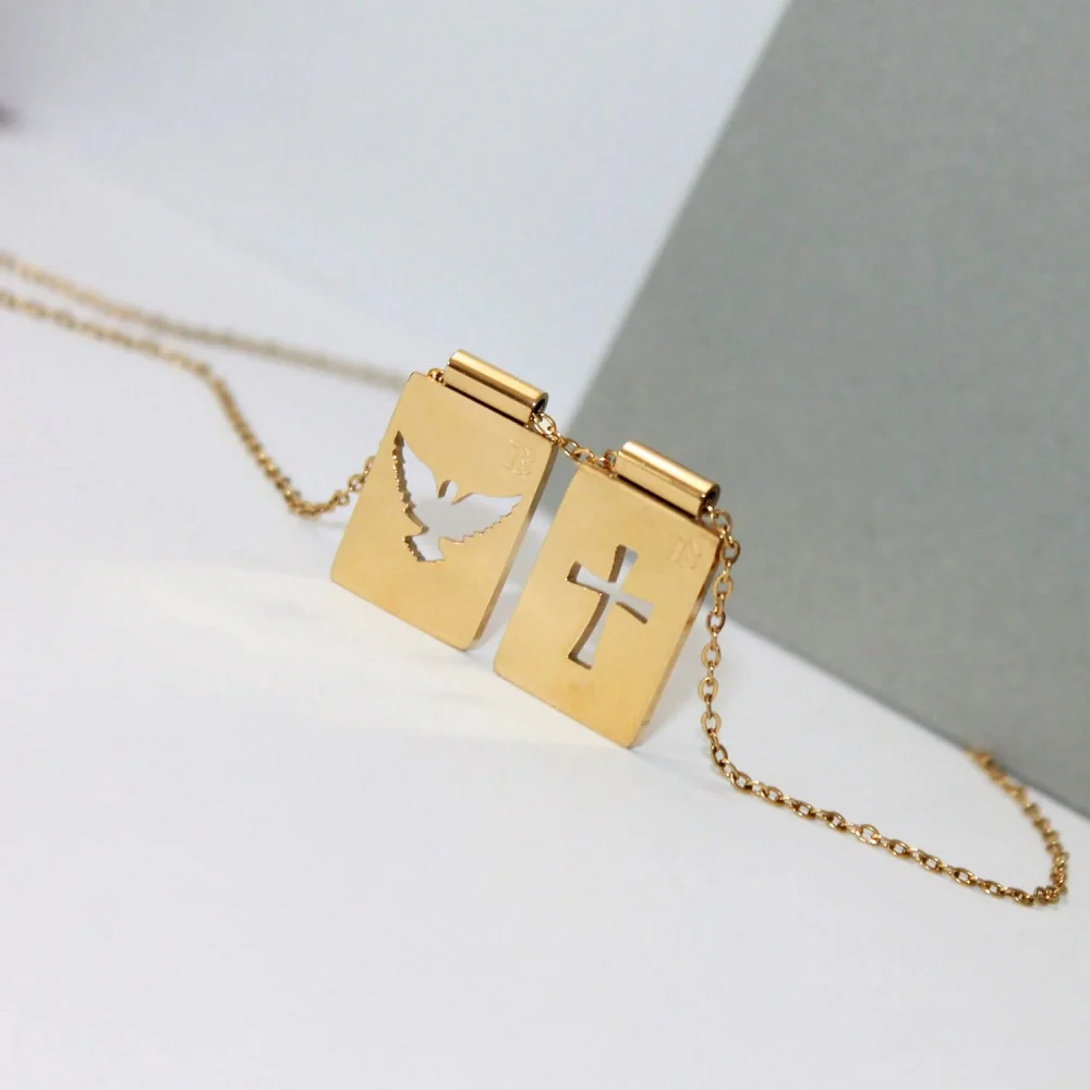 Holy Spirit & Cross Scapular Necklace