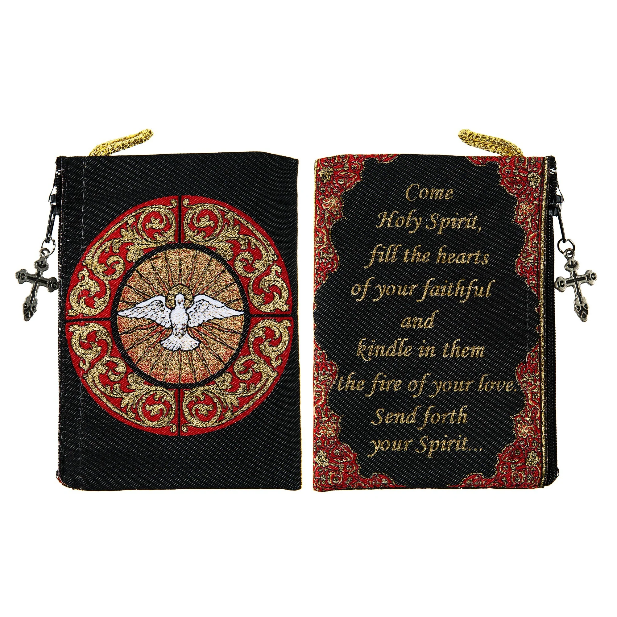 Holy Spirit Glass Window Rosary Pouch