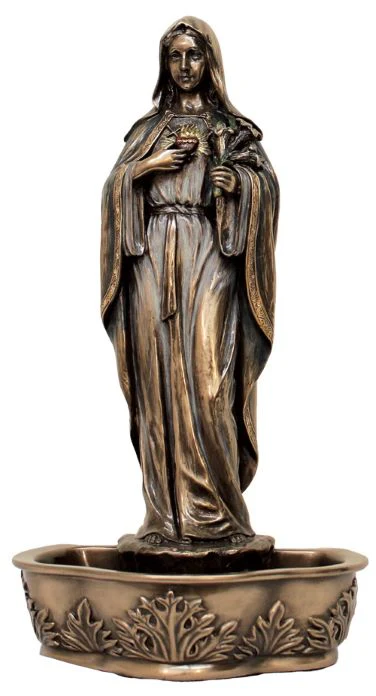Immaculate Heart Bronzed Font & Statue
