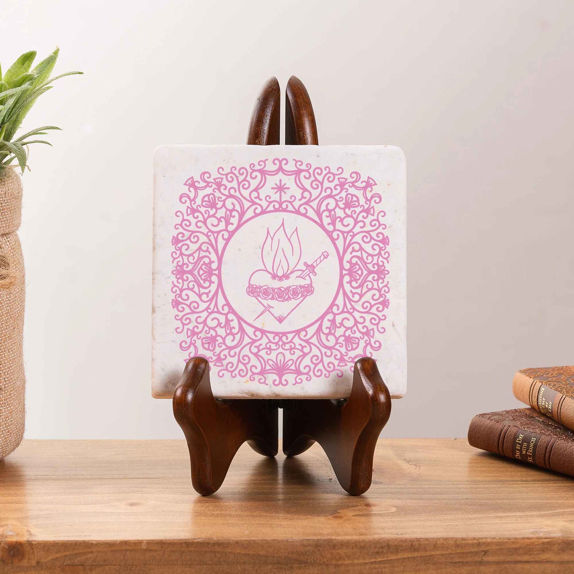 Immaculate Heart Filigree Stone Coaster