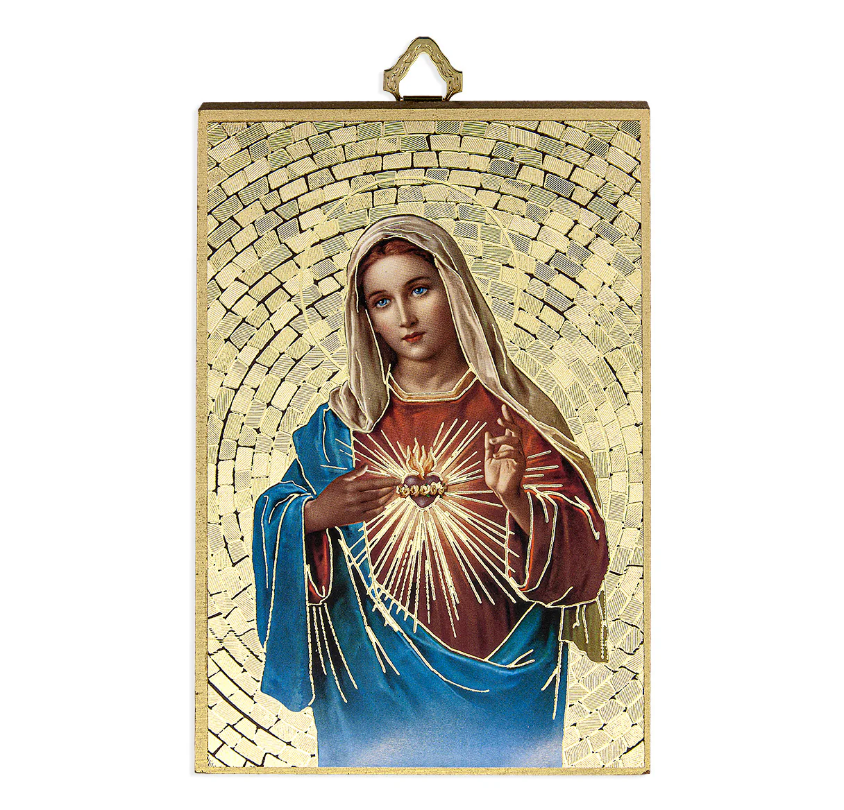 Immaculate Heart Gold Foil Mosaic Plaque - Multiple Sizes - Image 3