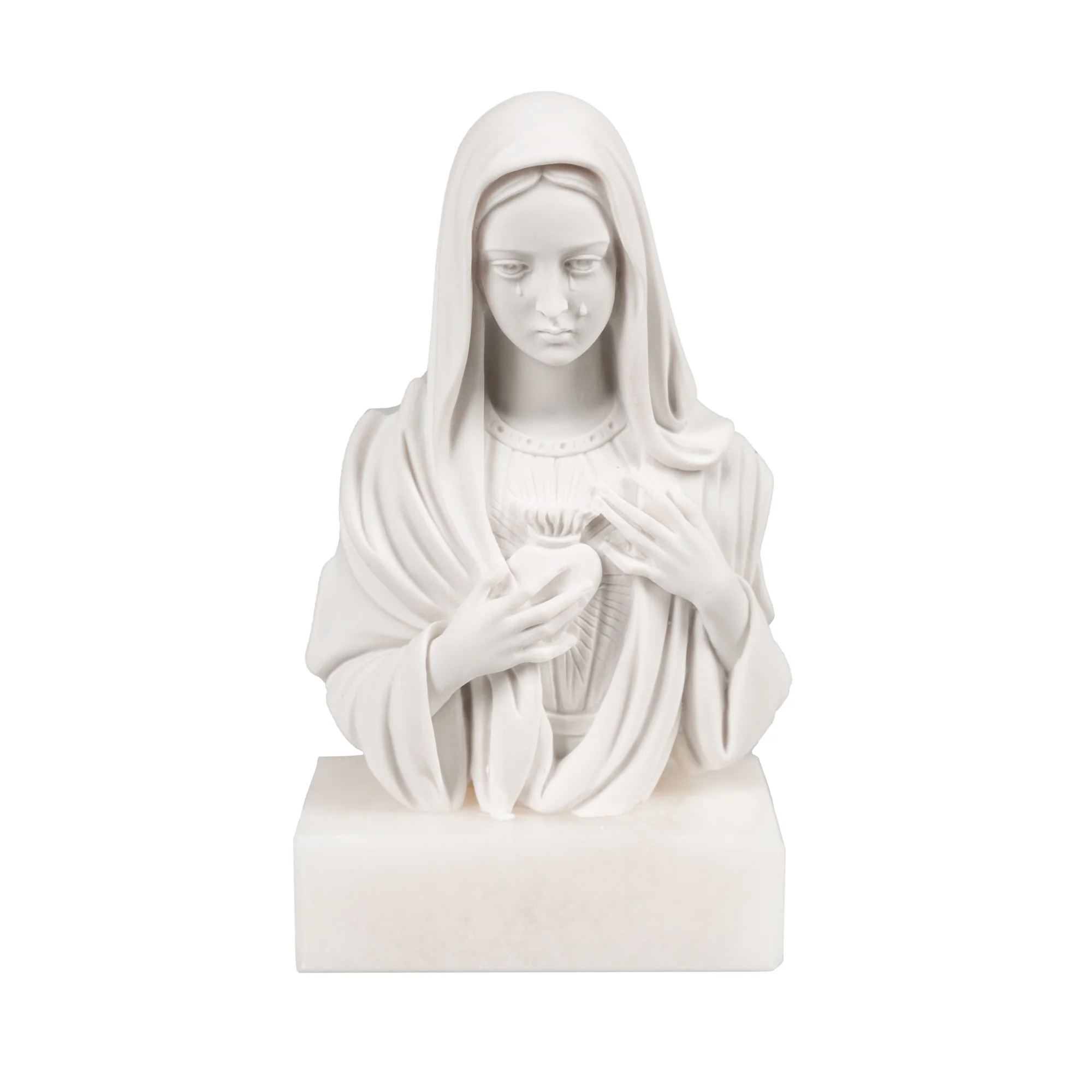 Immaculate Heart Italian Alabaster Bust - 5.5" - Image 2