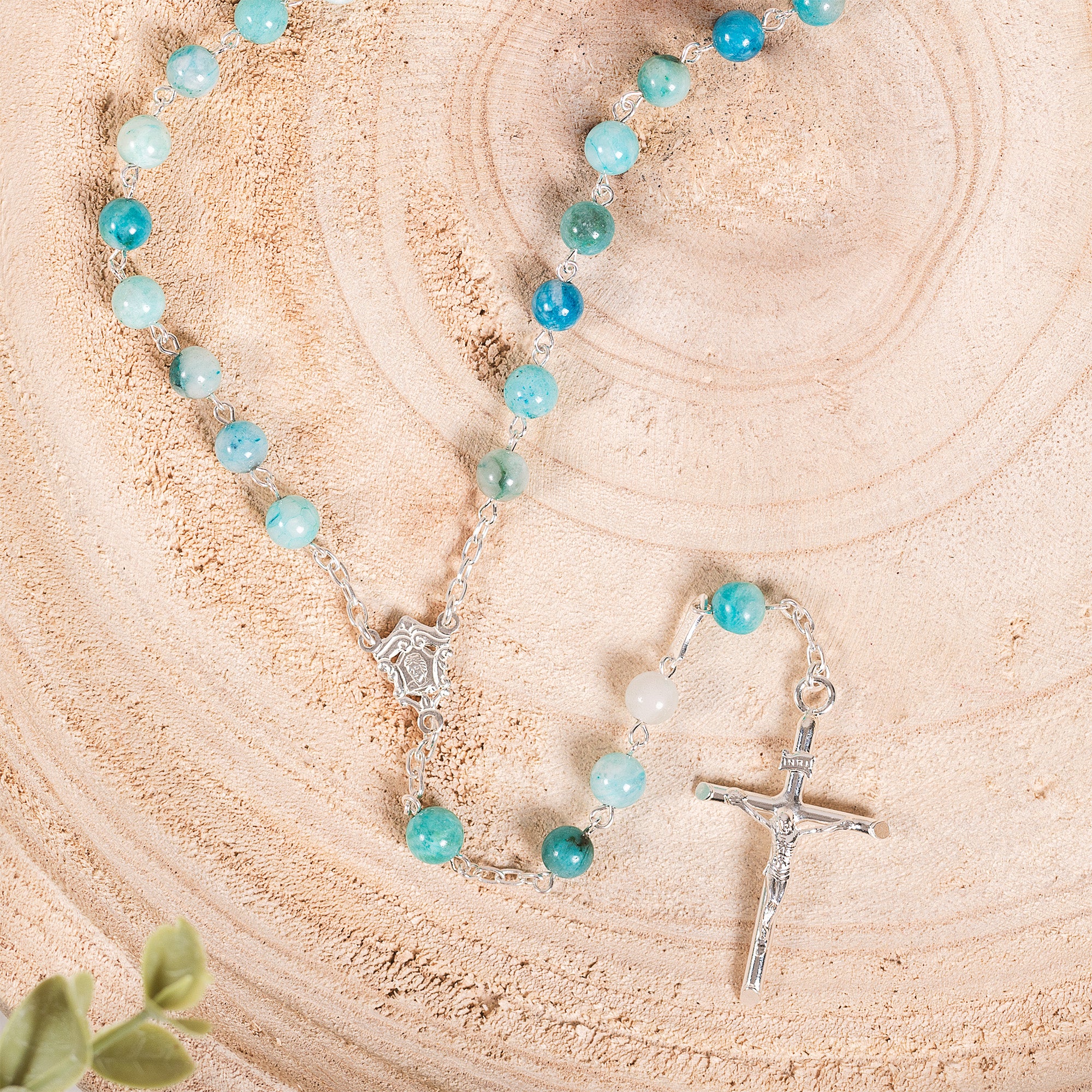 Italian Aqua Hemimorfite Rosary - Image 2