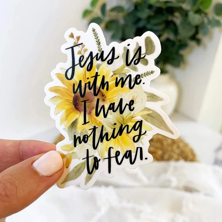 Jesus Is With Me Sunflower Sticker