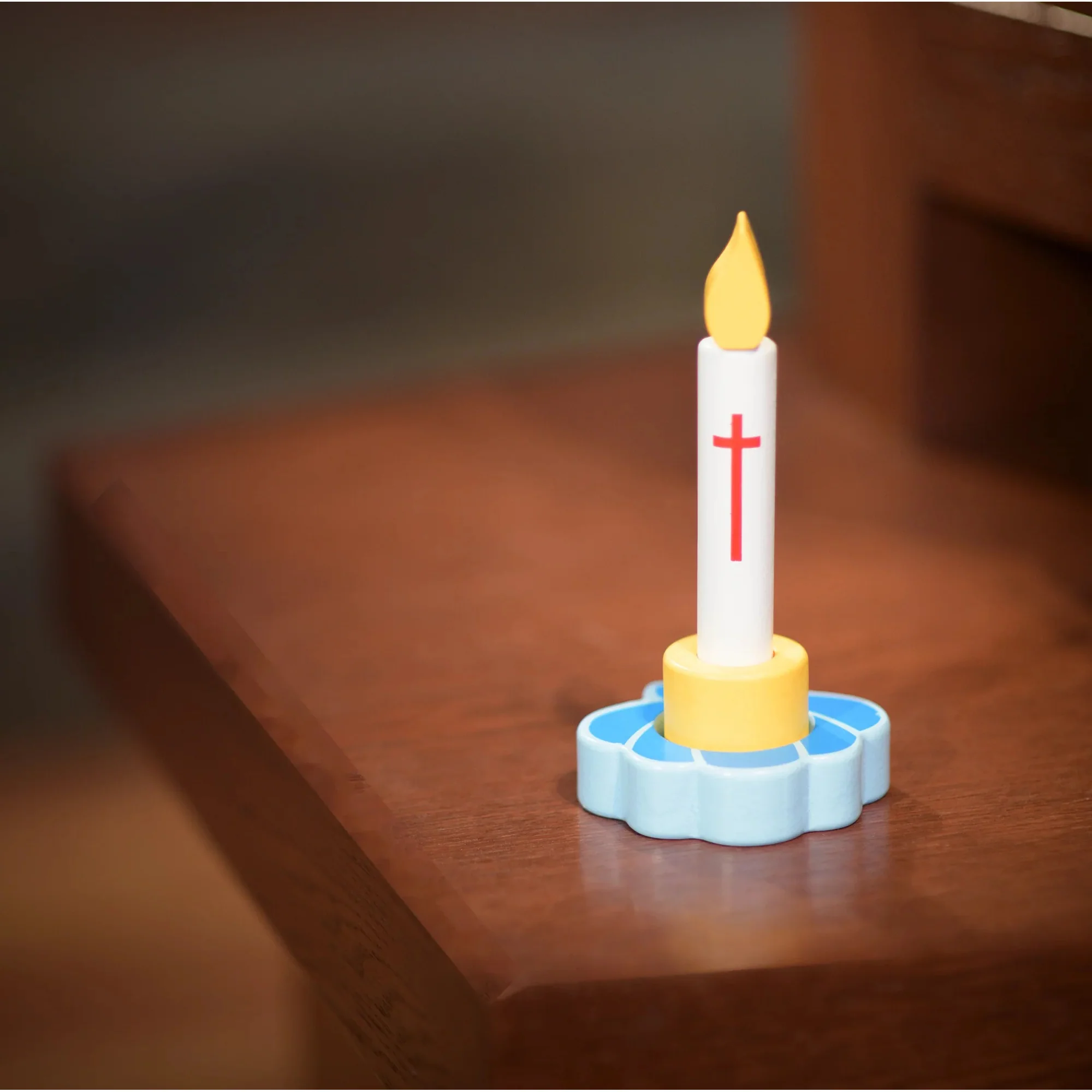 Kids Wooden Baptism Candle - Image 2