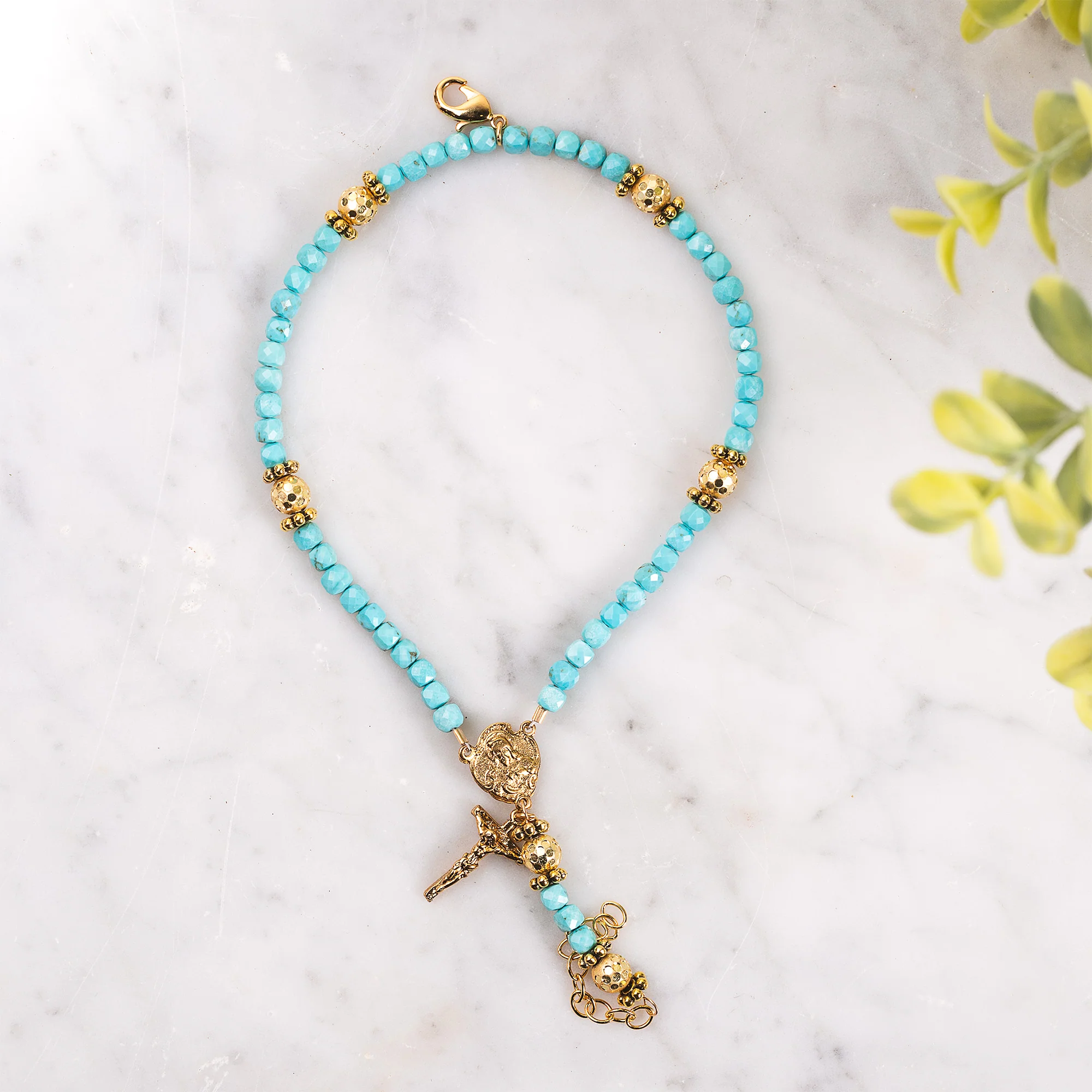 Larimar Double Strand Rosary Bracelet - Image 3
