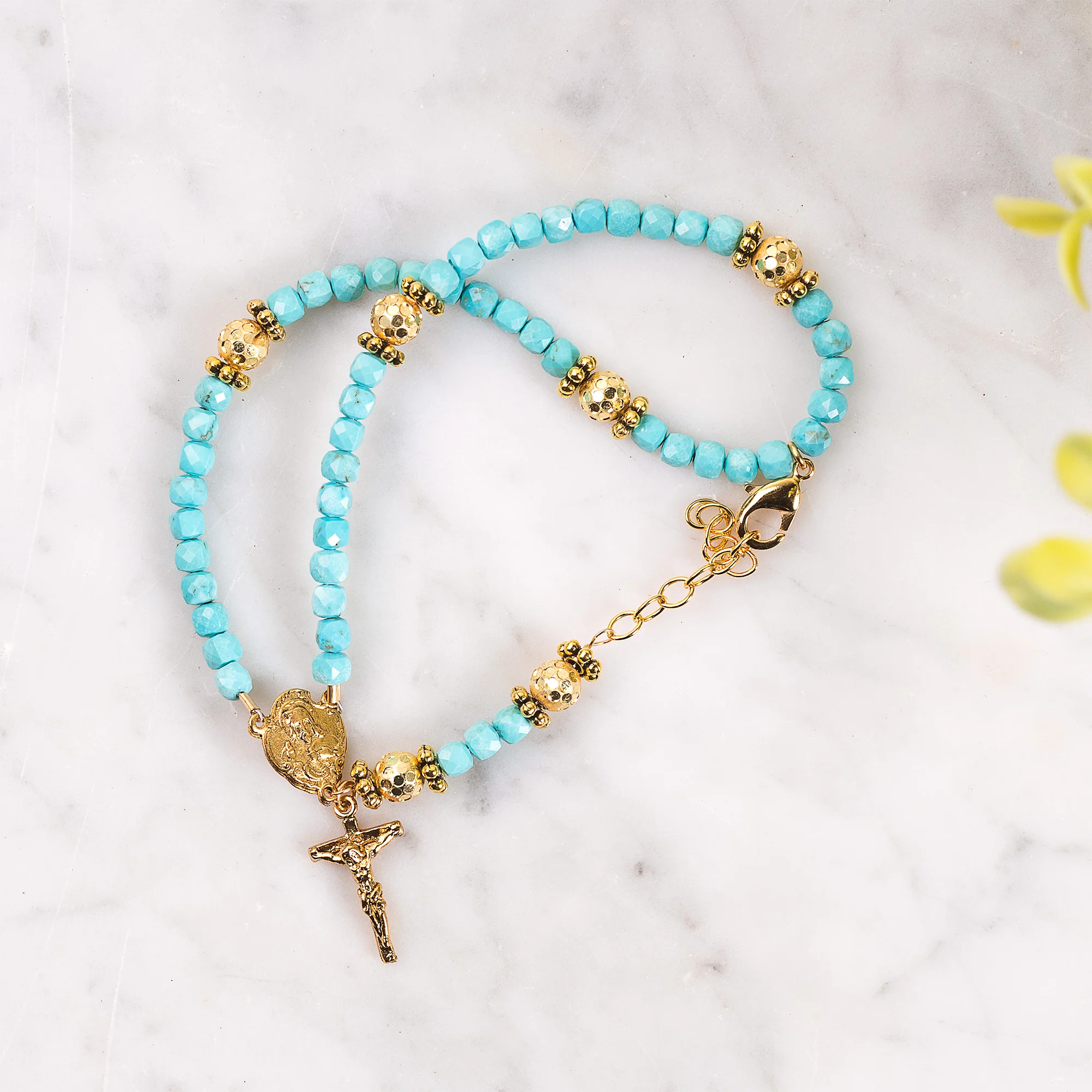Larimar Double Strand Rosary Bracelet - Image 4