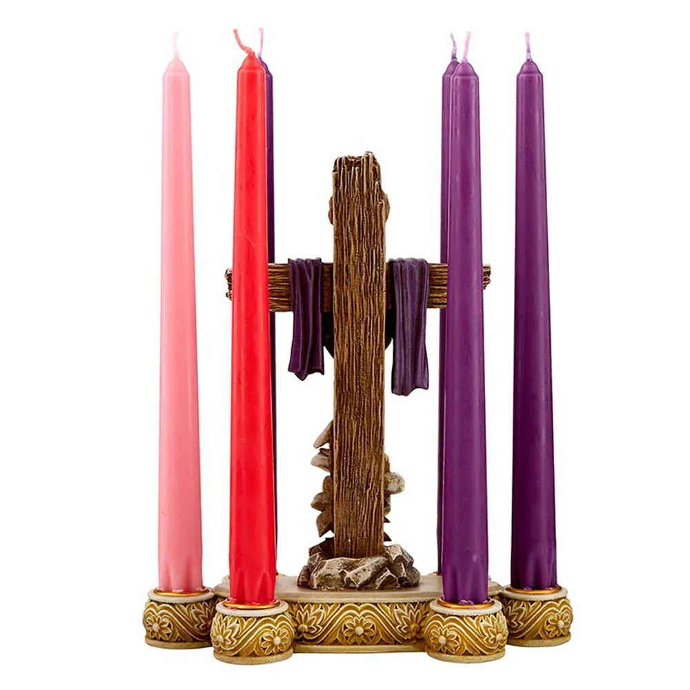 Lent Lily & Cross Candleholder with Lenten Taper Candles (Gift Set) - Image 4