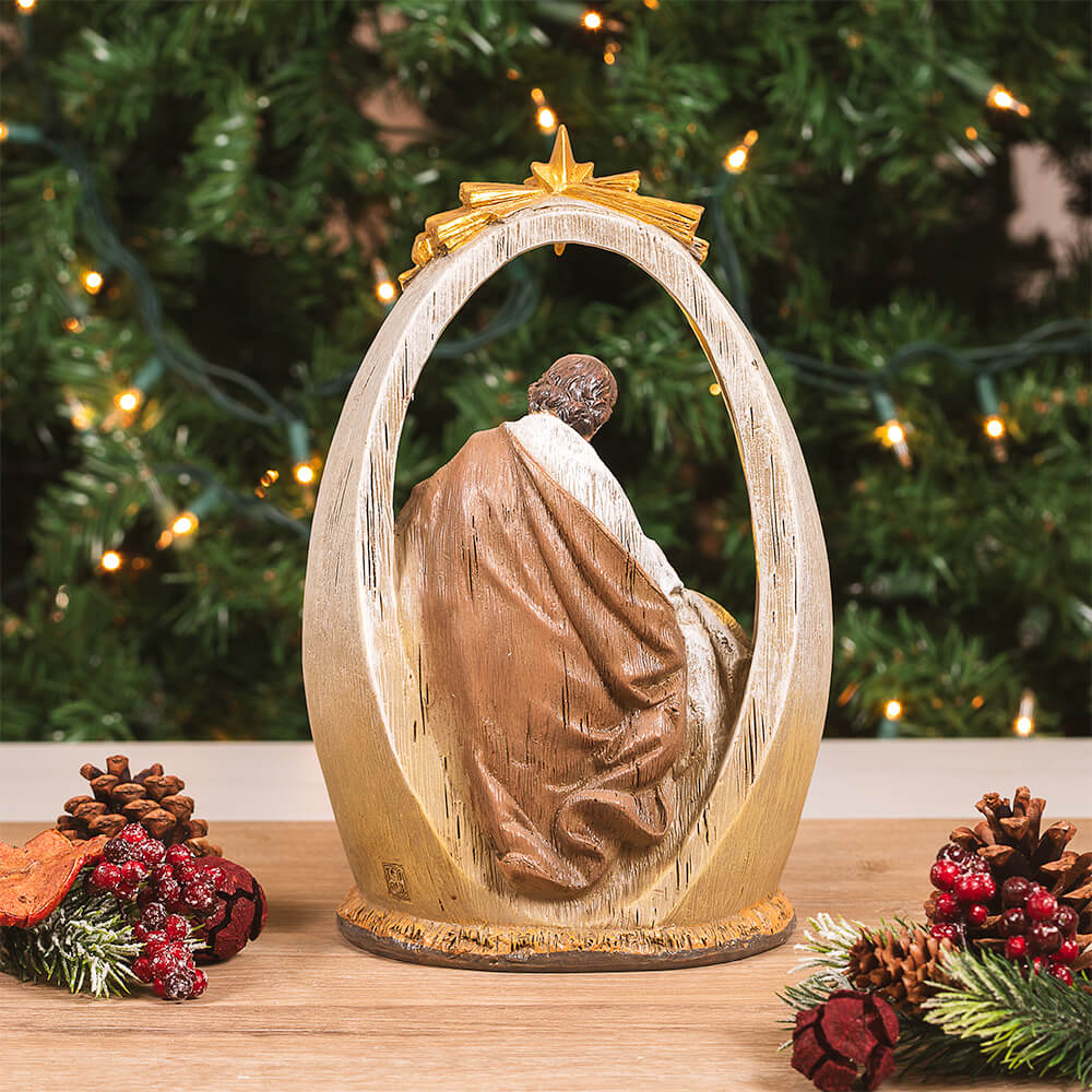 Lighted Holy Family Arch & Star Nativity Scene - 10.25" - Image 3