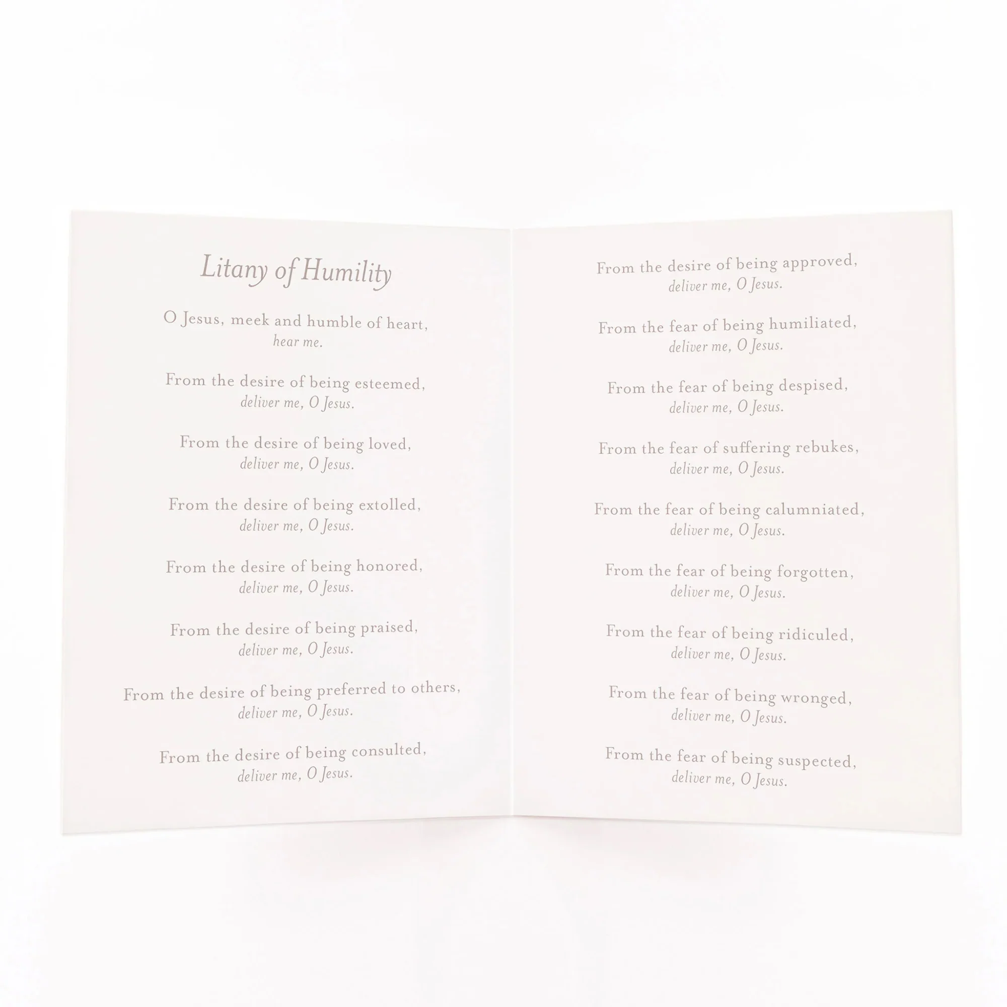 Litany of Humility Folded Prayer Card - Image 2