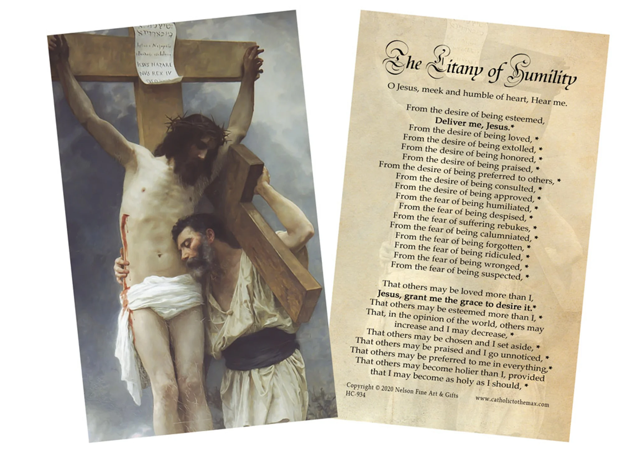 Litany of Humility Laminated Prayer Card