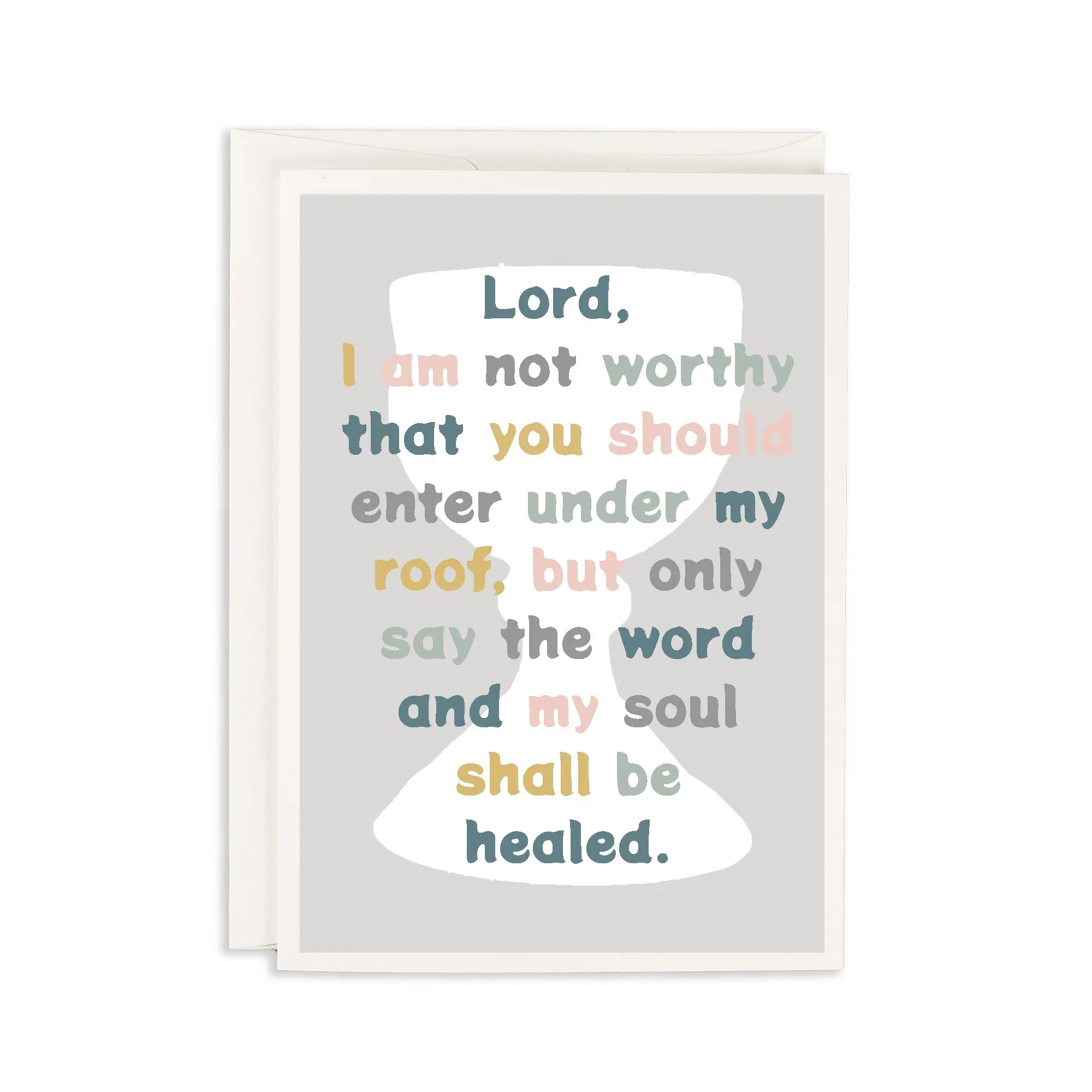 Lord I Am Not Worthy Card w/ Envelope - Image 3