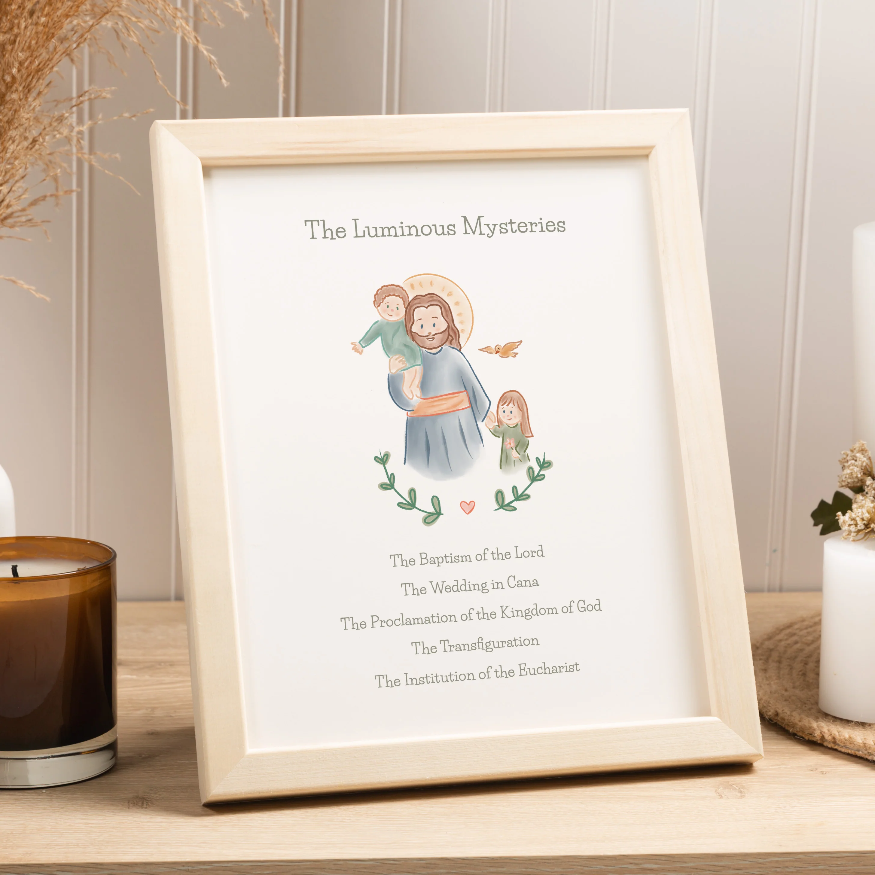 Luminous Mysteries for Kids Framed Print