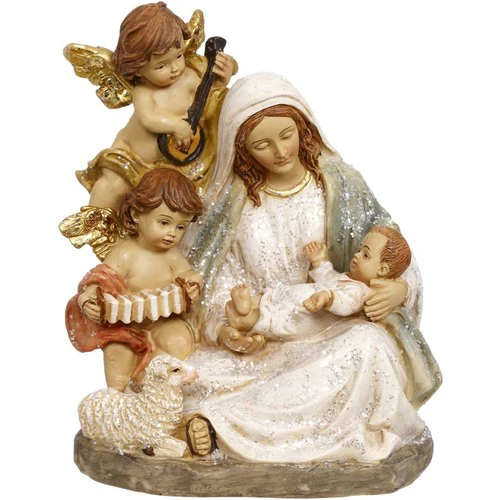 Madonna and Child with Cherubs Statue