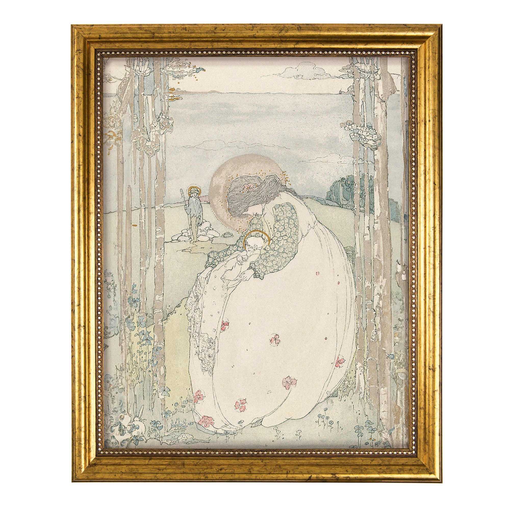 Madonna & Child Gold Framed Print - Multiple Sizes