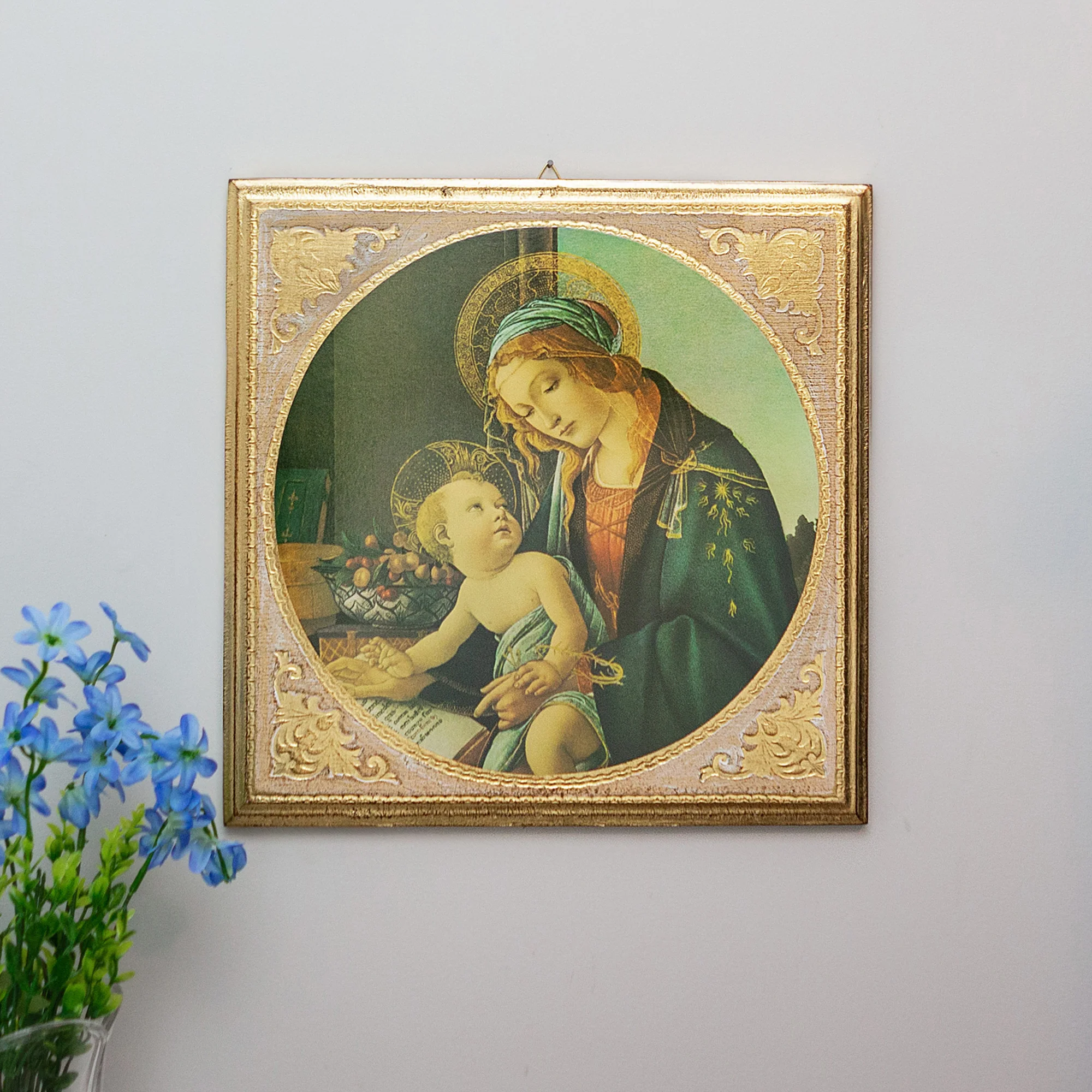 Madonna of the Book Florentine Plaque - 13"