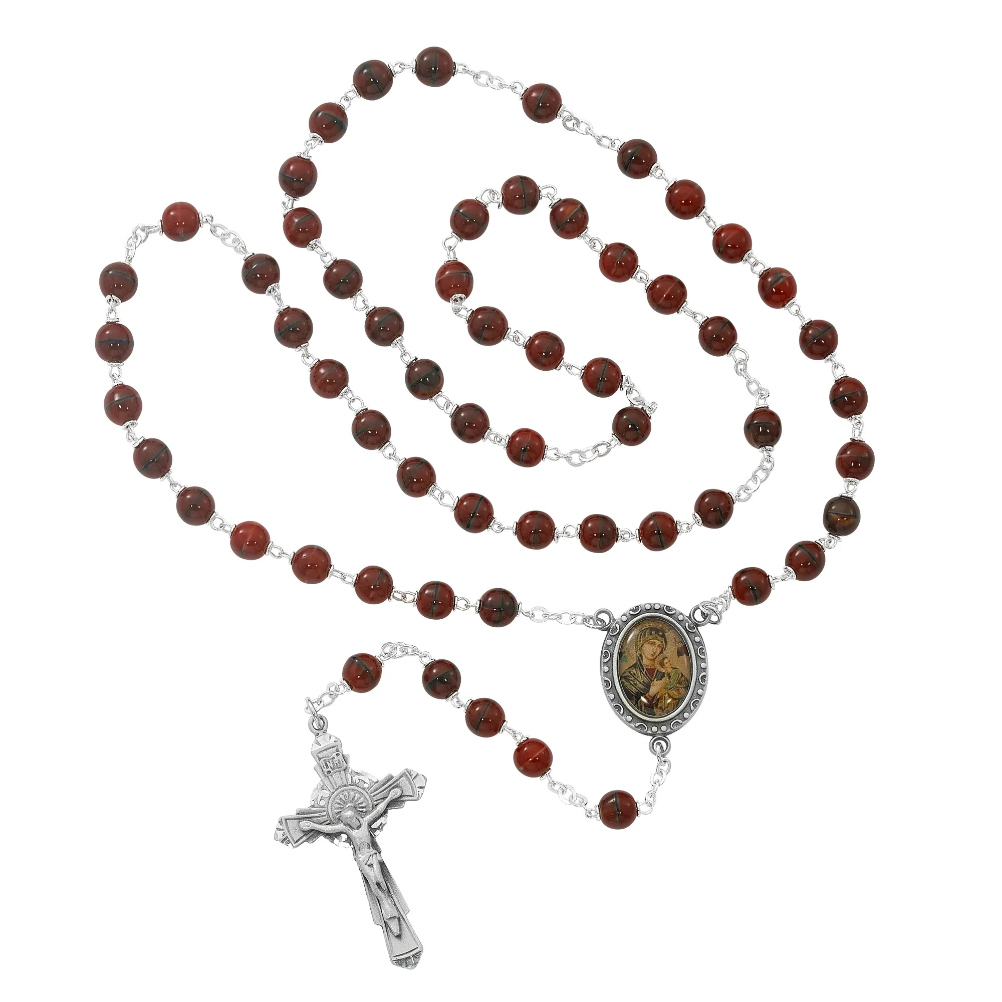 Marbled Red Our Lady of Perpetual Help Rosary