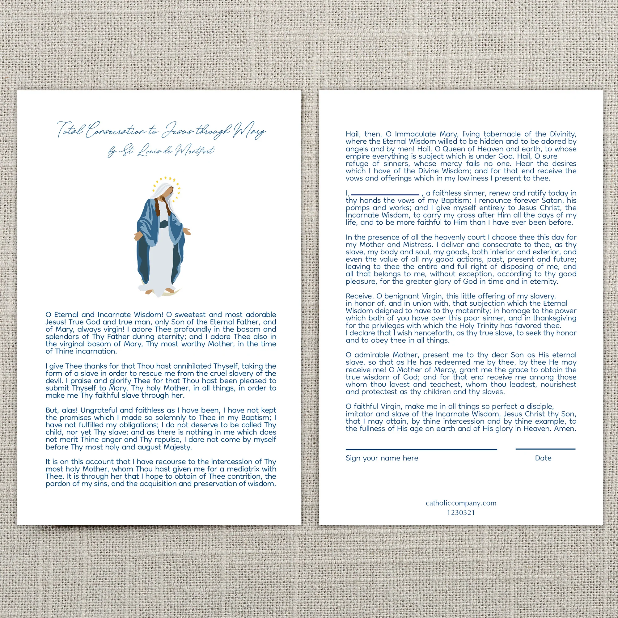 Marian Consecration Prayer Card