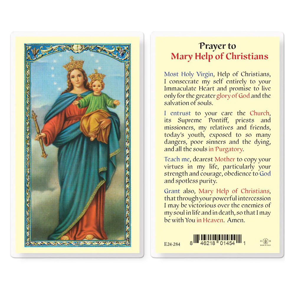 Mary Help of Christian Prayer Card