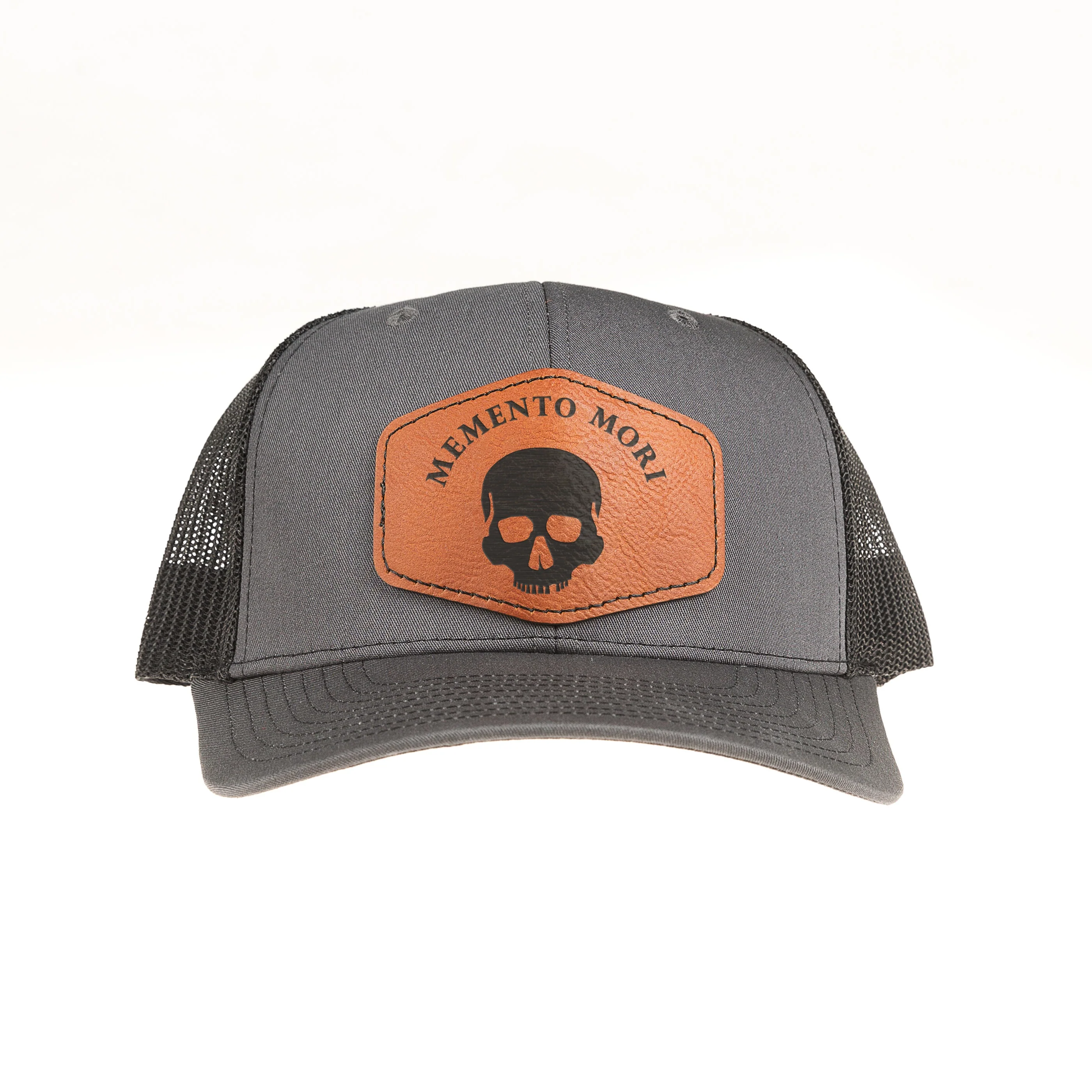 Memento Mori Leather Patch Ball Cap - Image 3