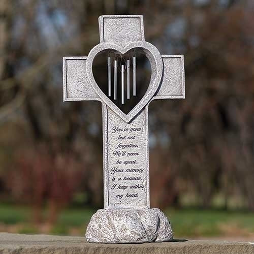 Memorial Garden Cross and Windchime