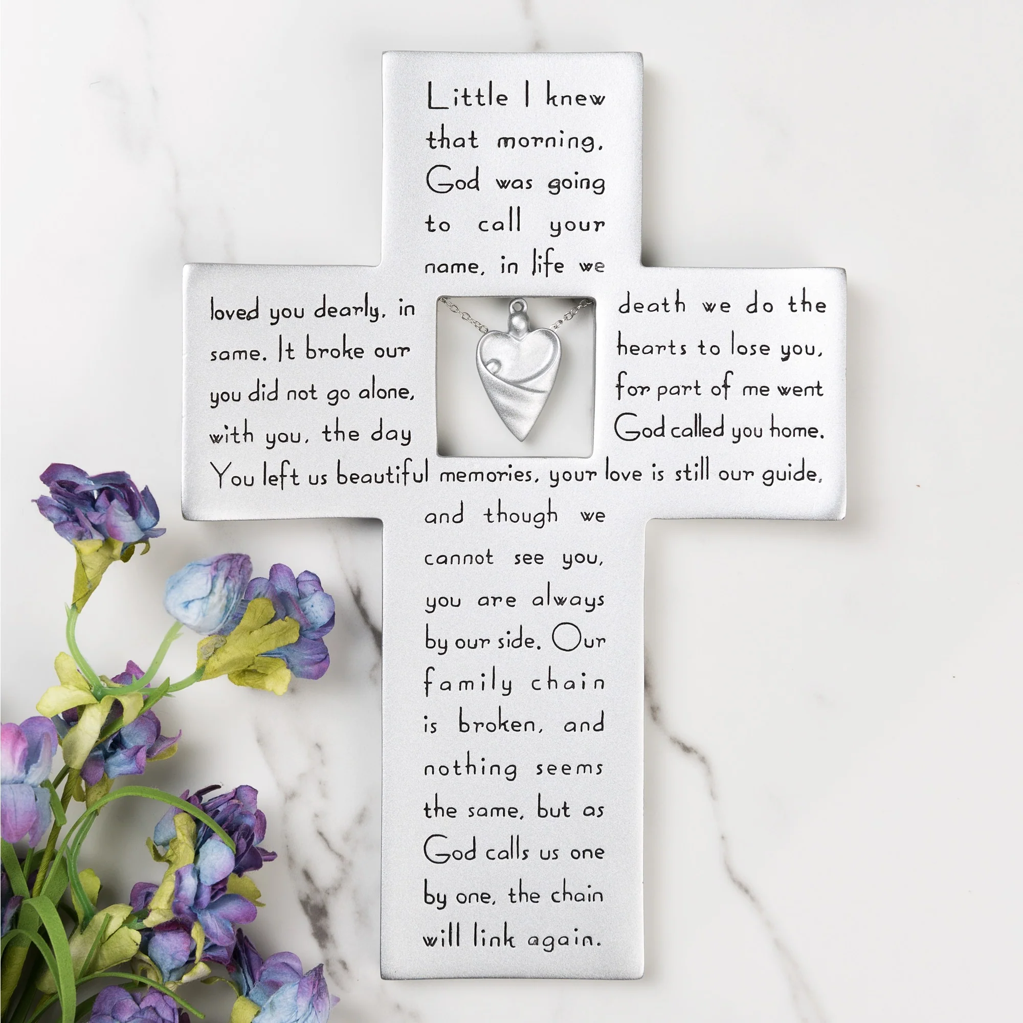 Memory Cross with Verse - 7 inch