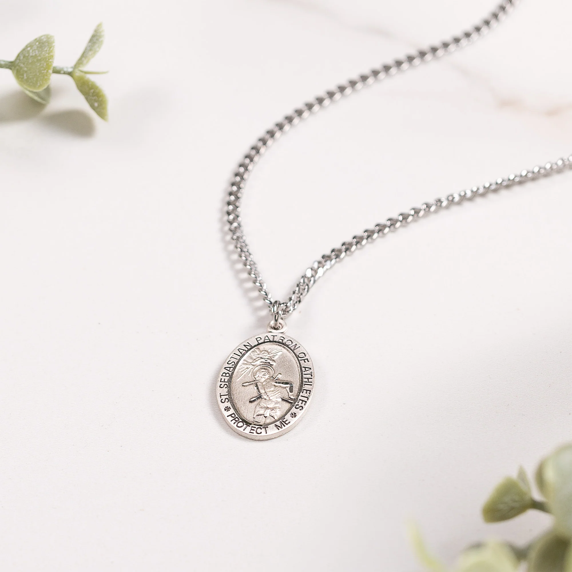 Men & Boys St. Sebastian Patron of Athletes Necklace - Multiple Sports - Image 3