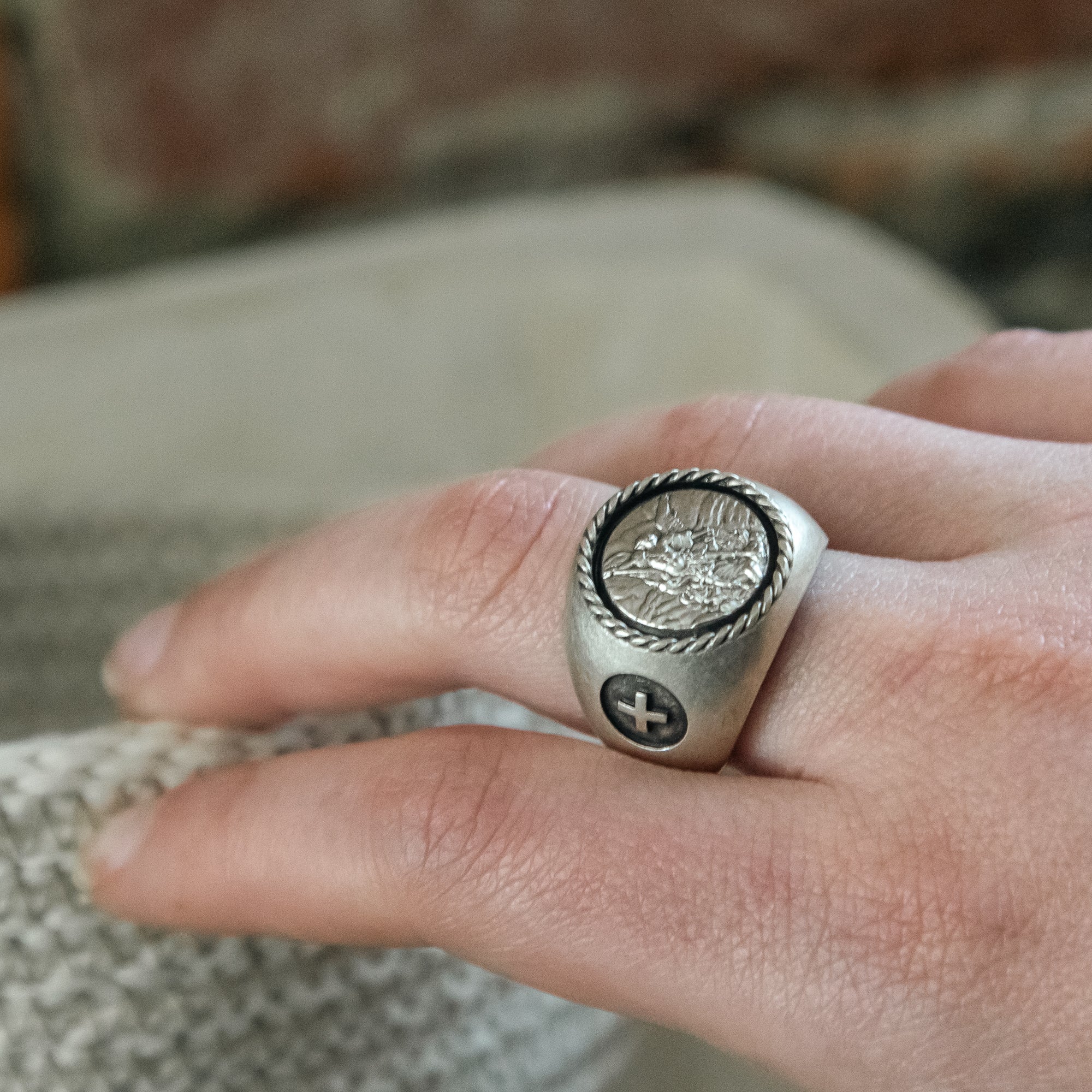 Men's St. Michael Signet Ring - Image 2