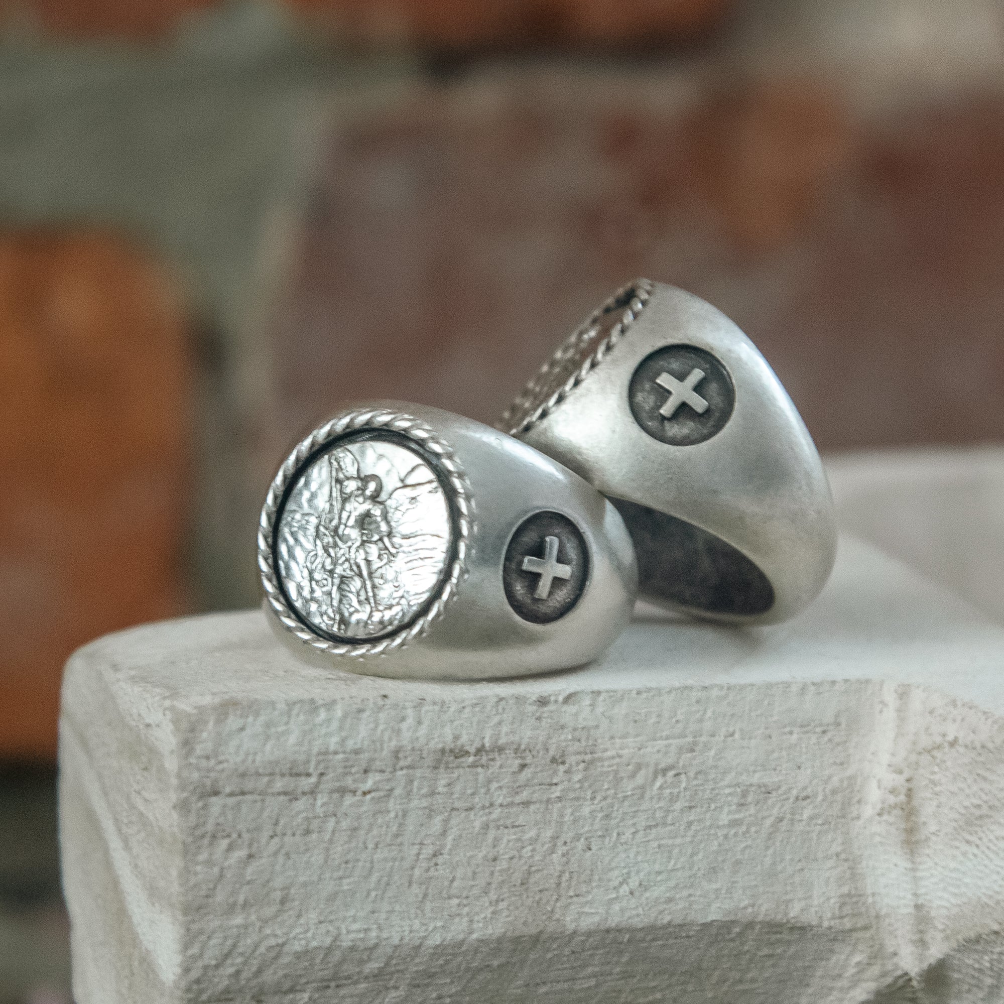 Men's St. Michael Signet Ring - Image 7
